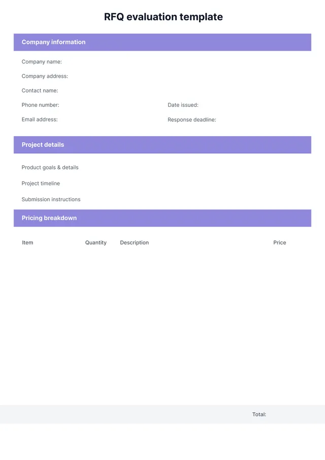 request for quote template