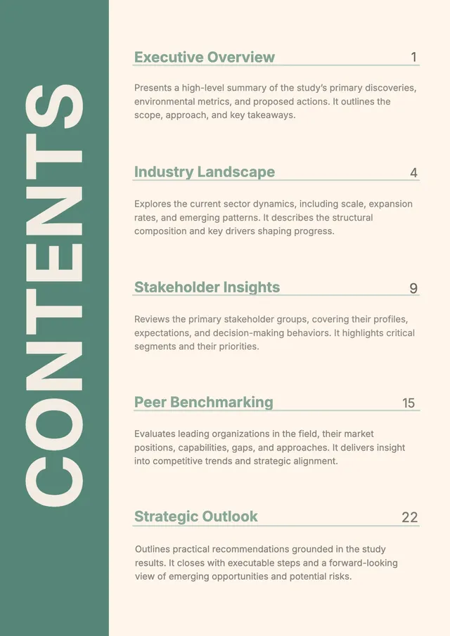research report table of contents template