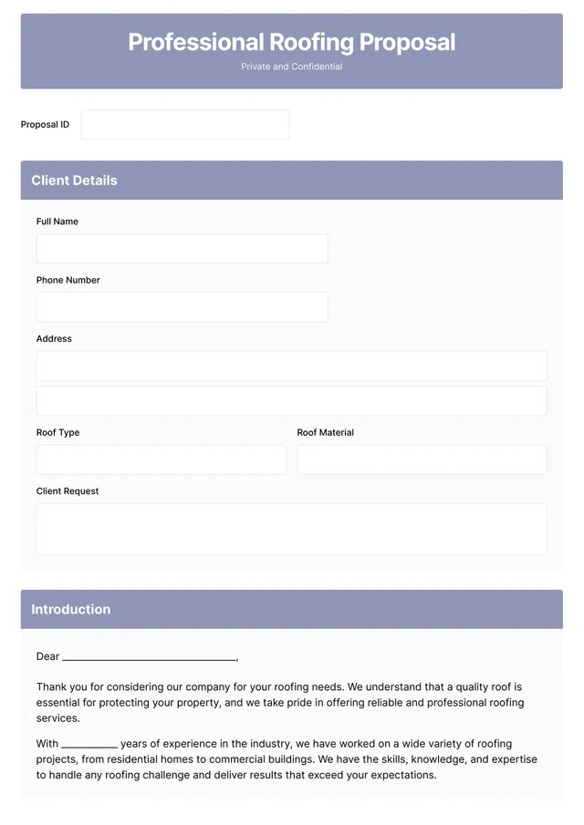 roofing proposal template
