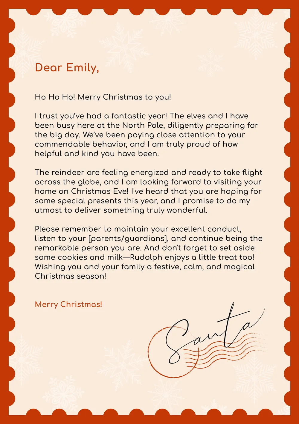 santa letter template