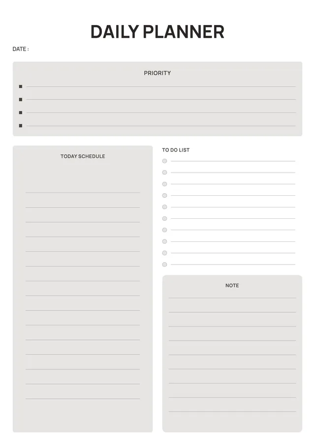 simple daily planner template