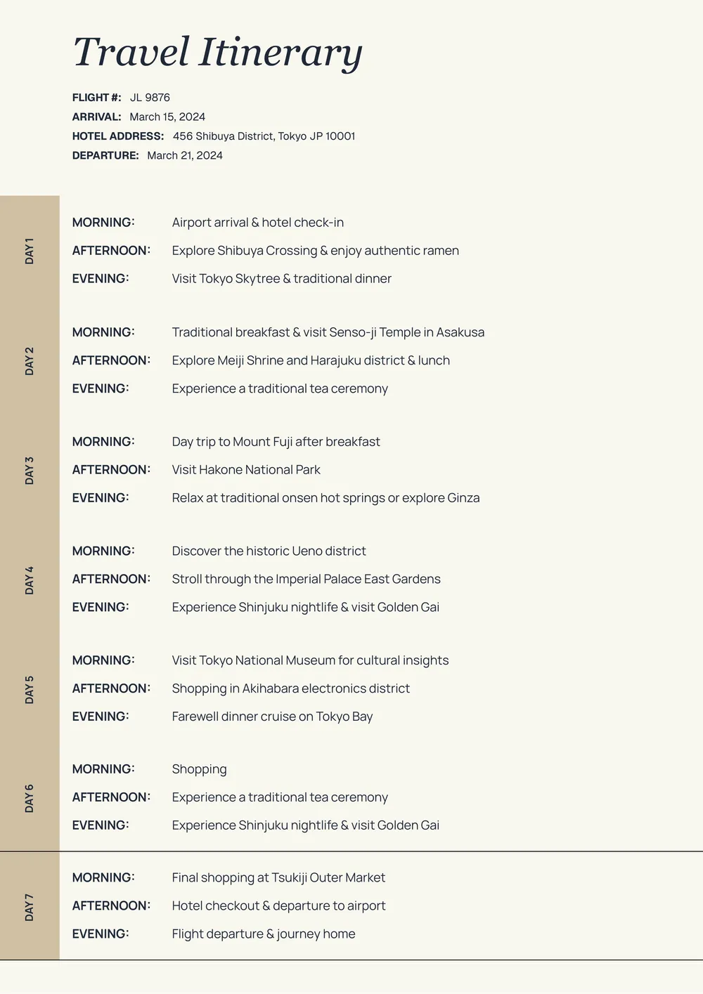 travel planner template