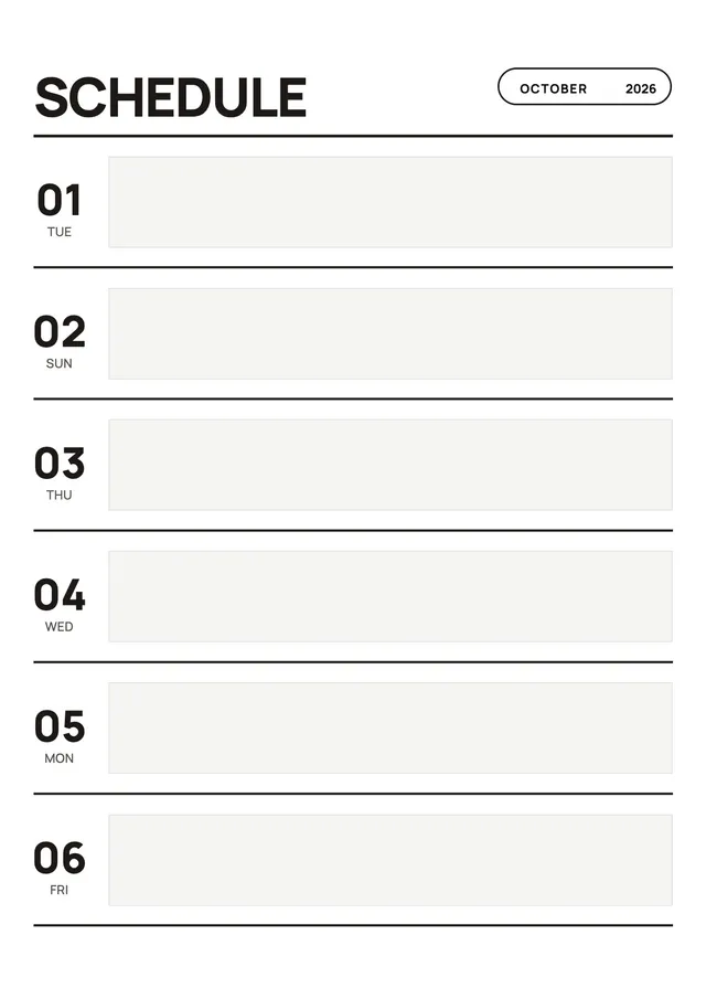 vertical weekly schedule template