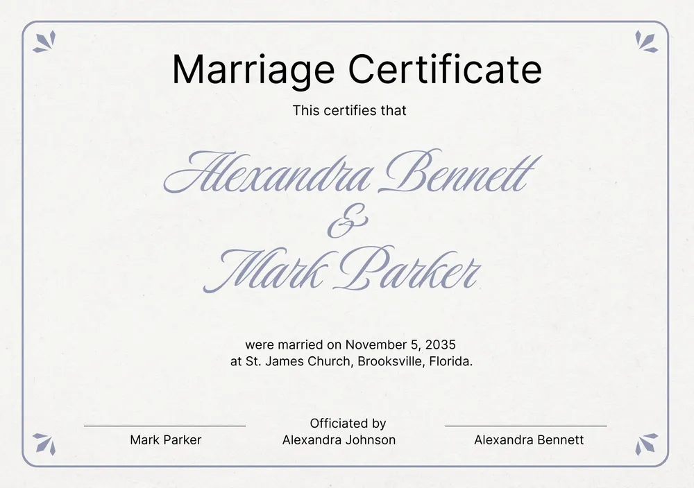 wedding certificate template