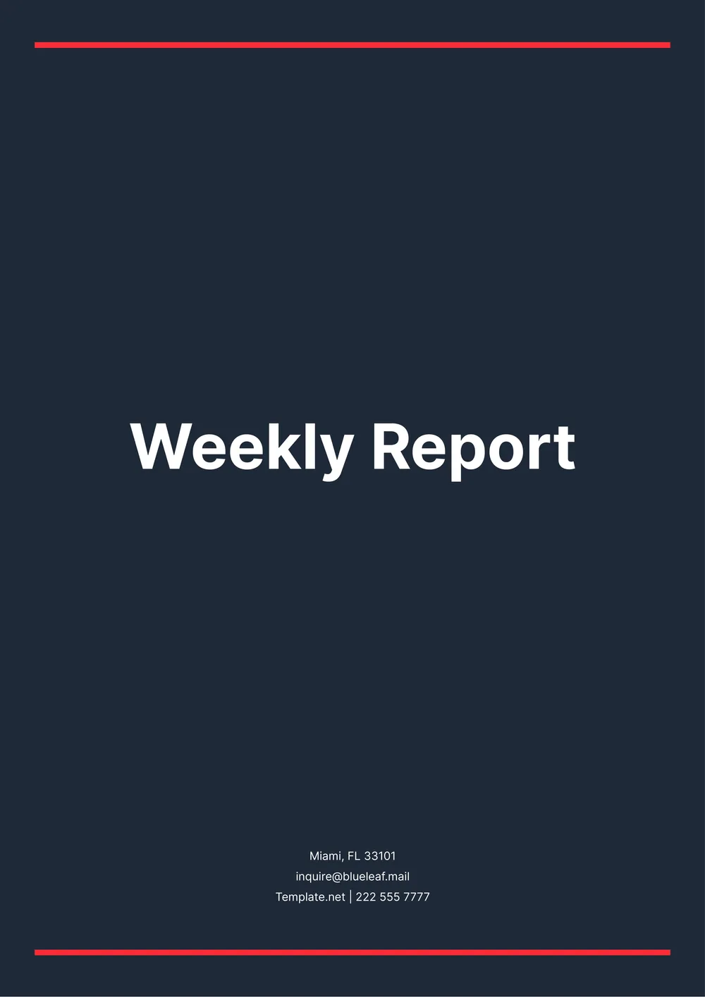 weekly report template