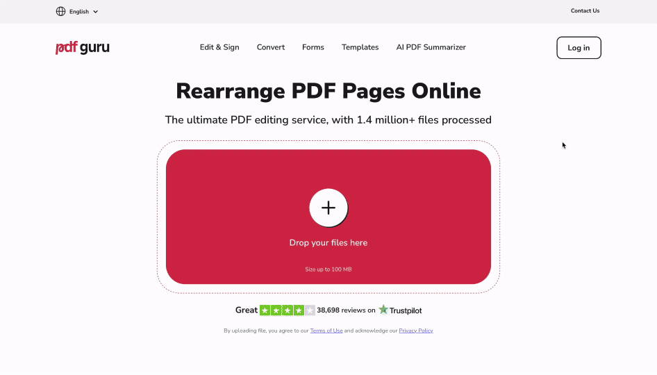 How to reorder pages in a PDF using PDF Guru