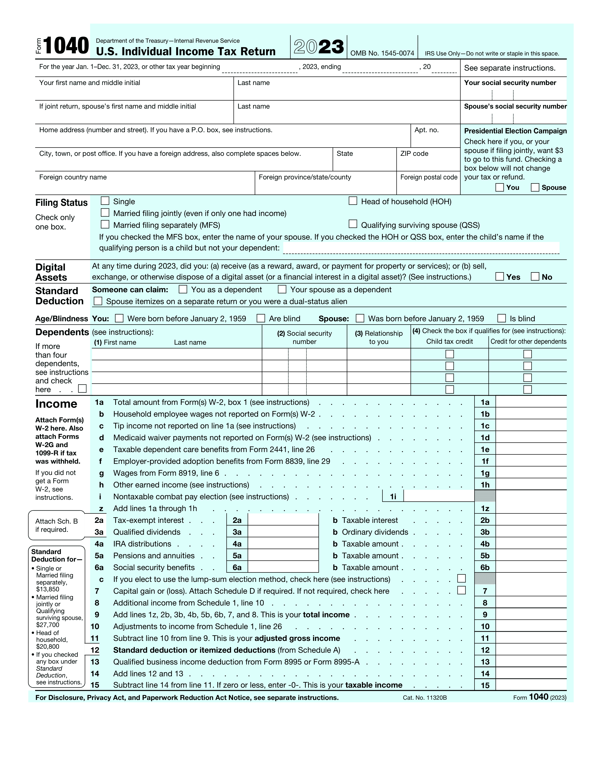 1040 tax form 2024-2025 - fill, edit, and download - pdf guru