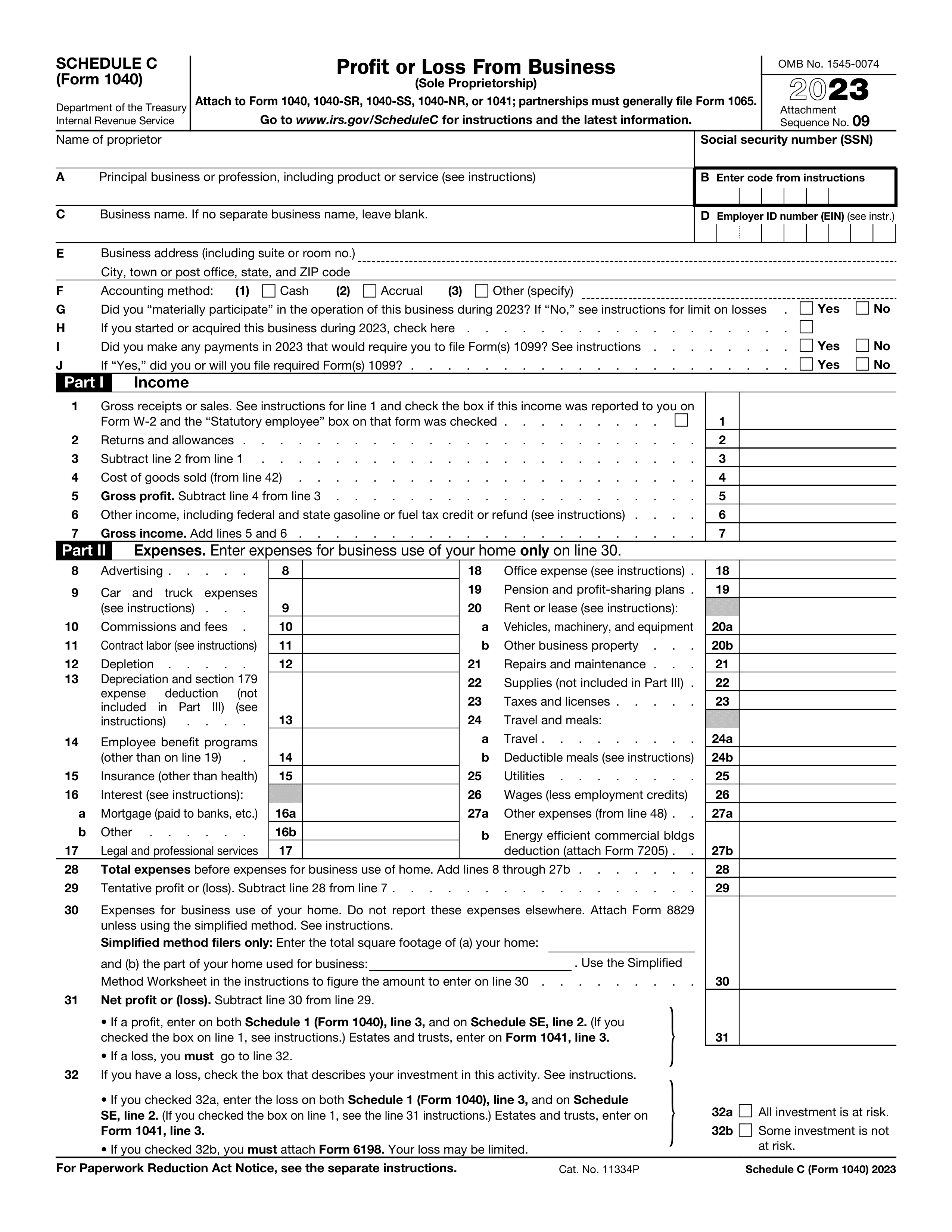 1040-schedule-c form