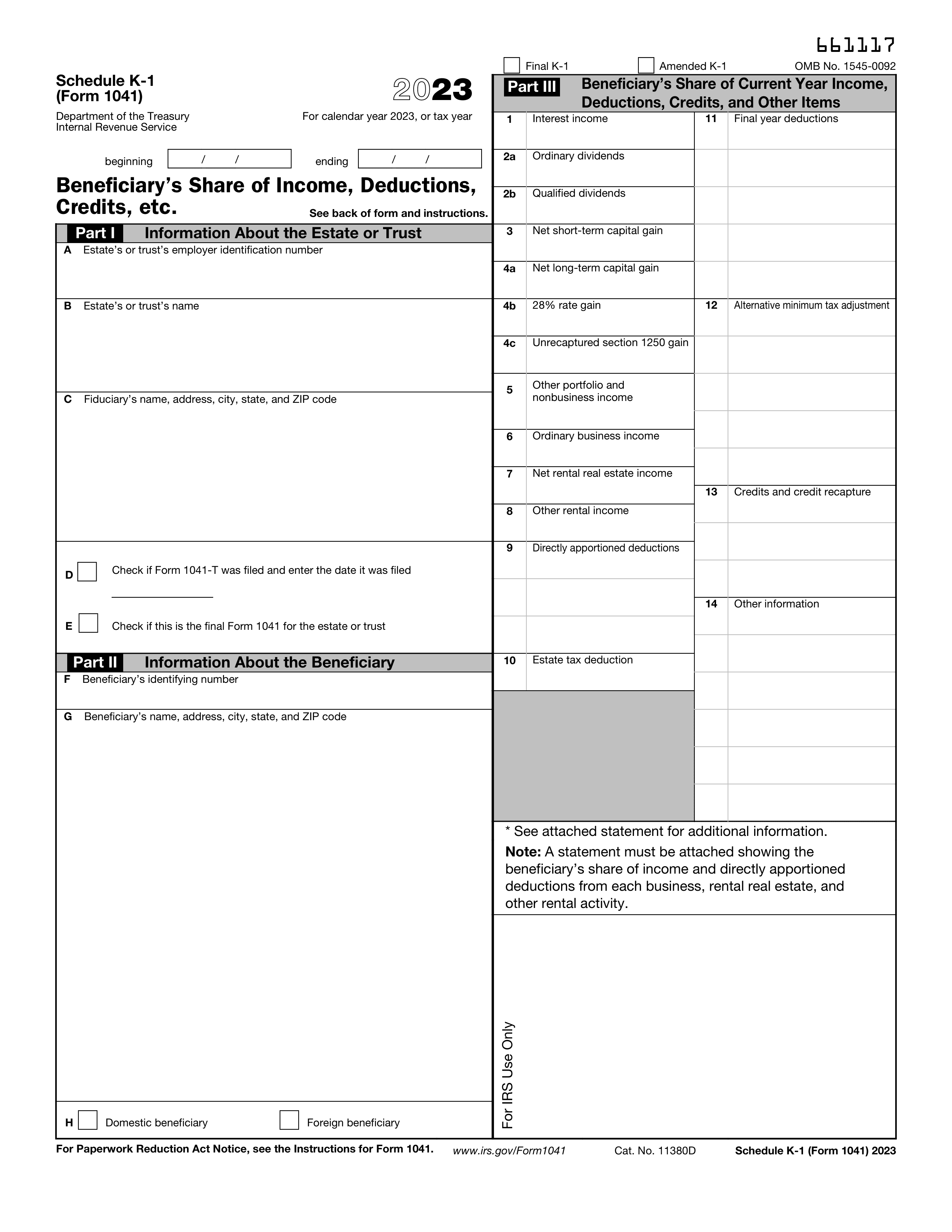 1041-schedule-k-1 form