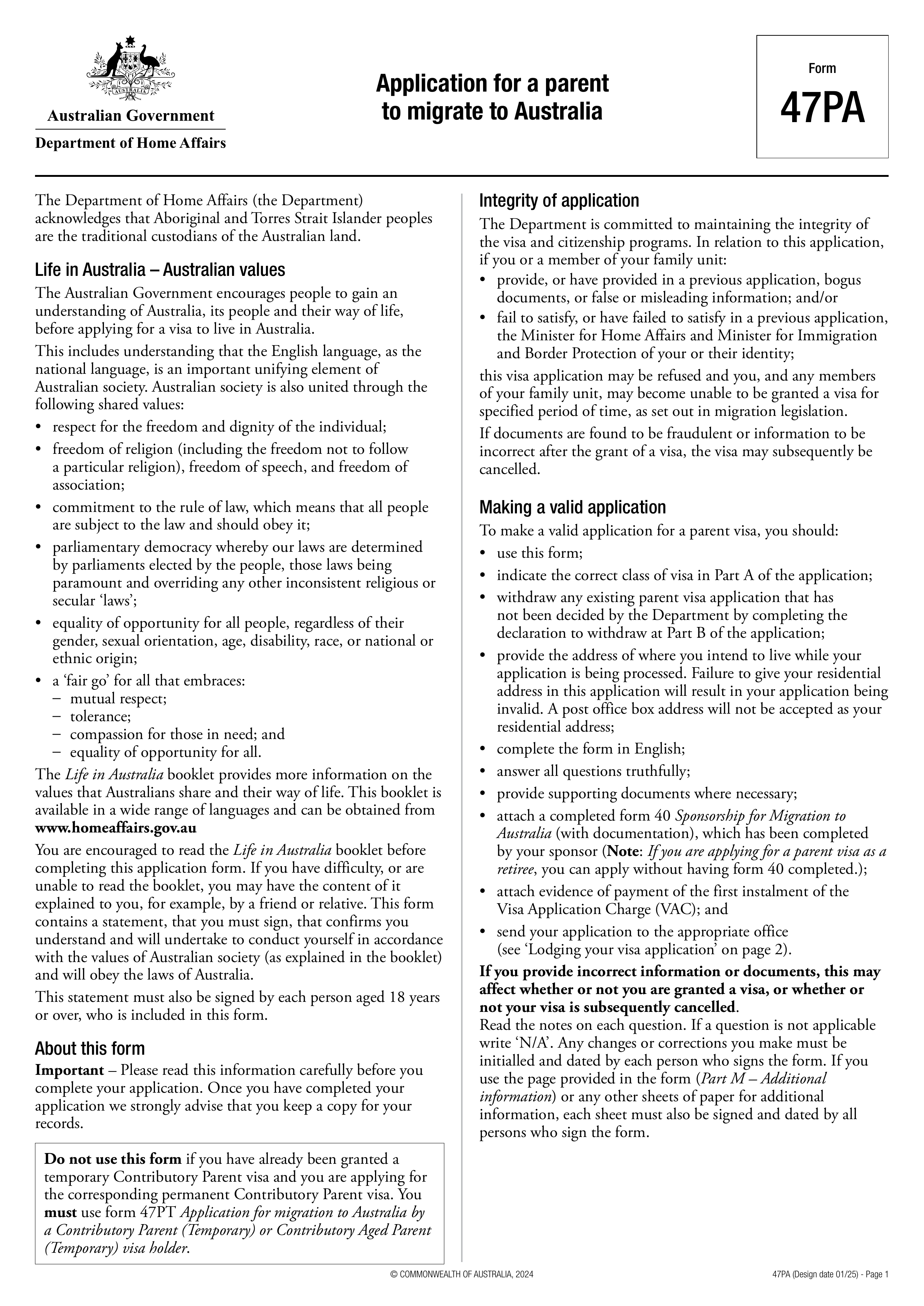 47pa form