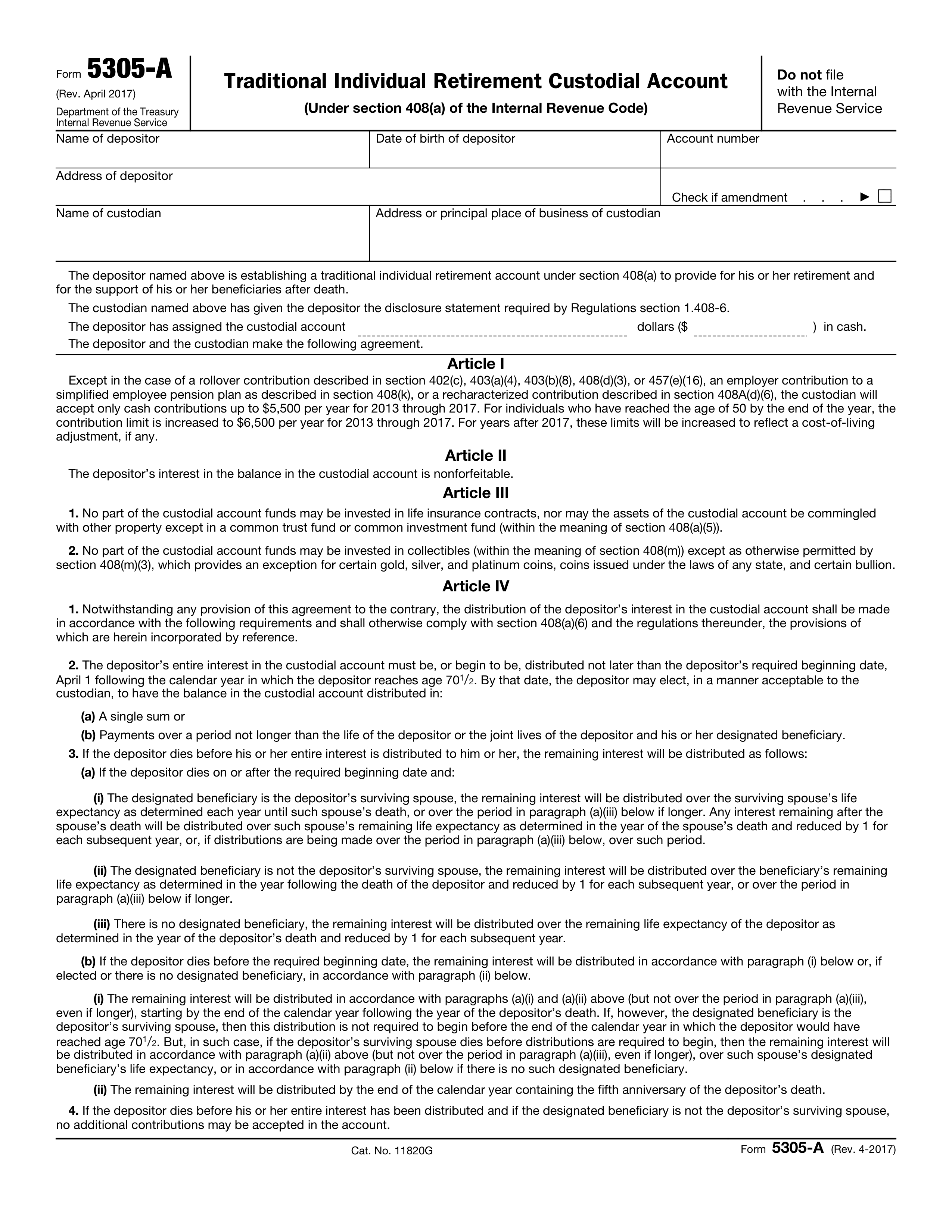 5305-a form