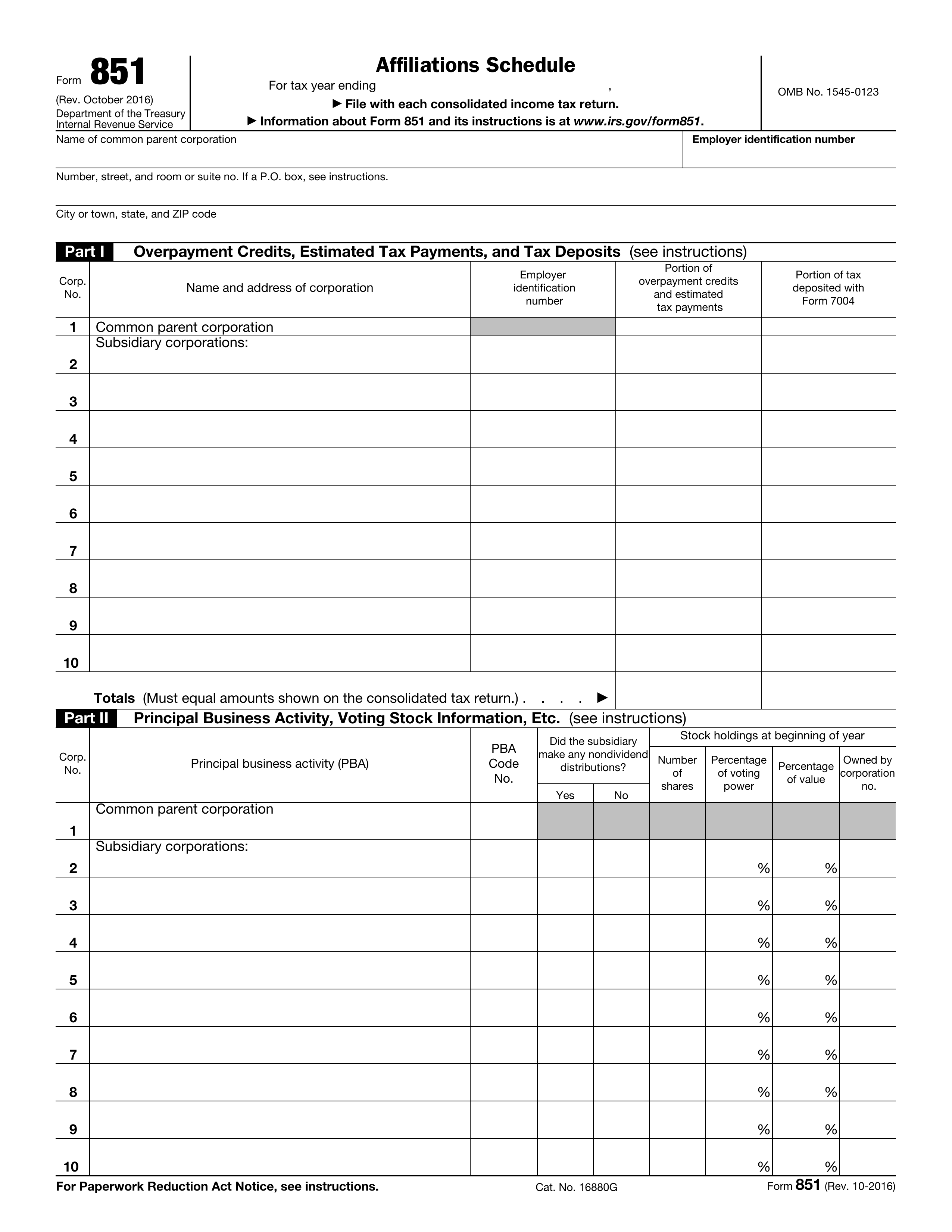 851 form