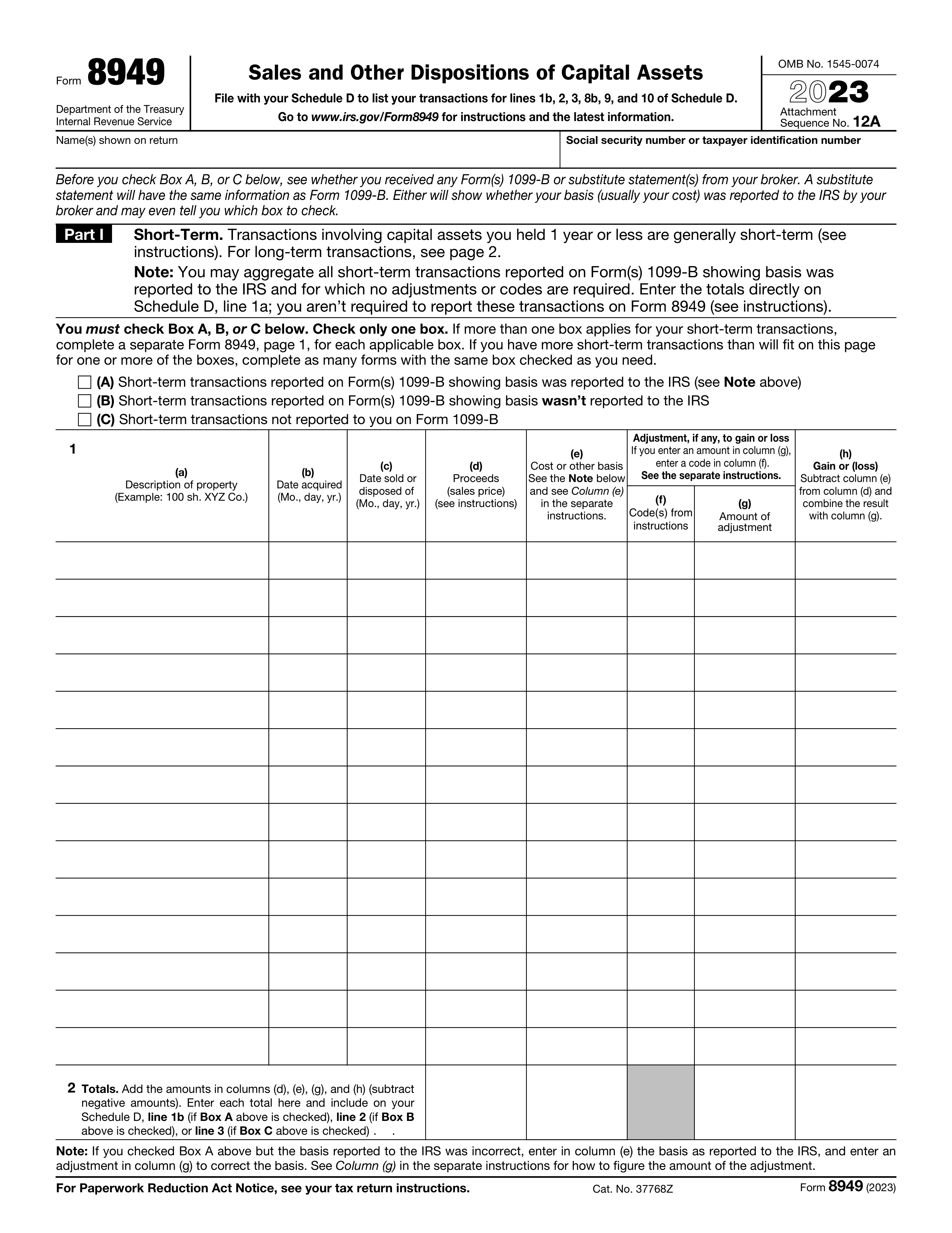 8949 form