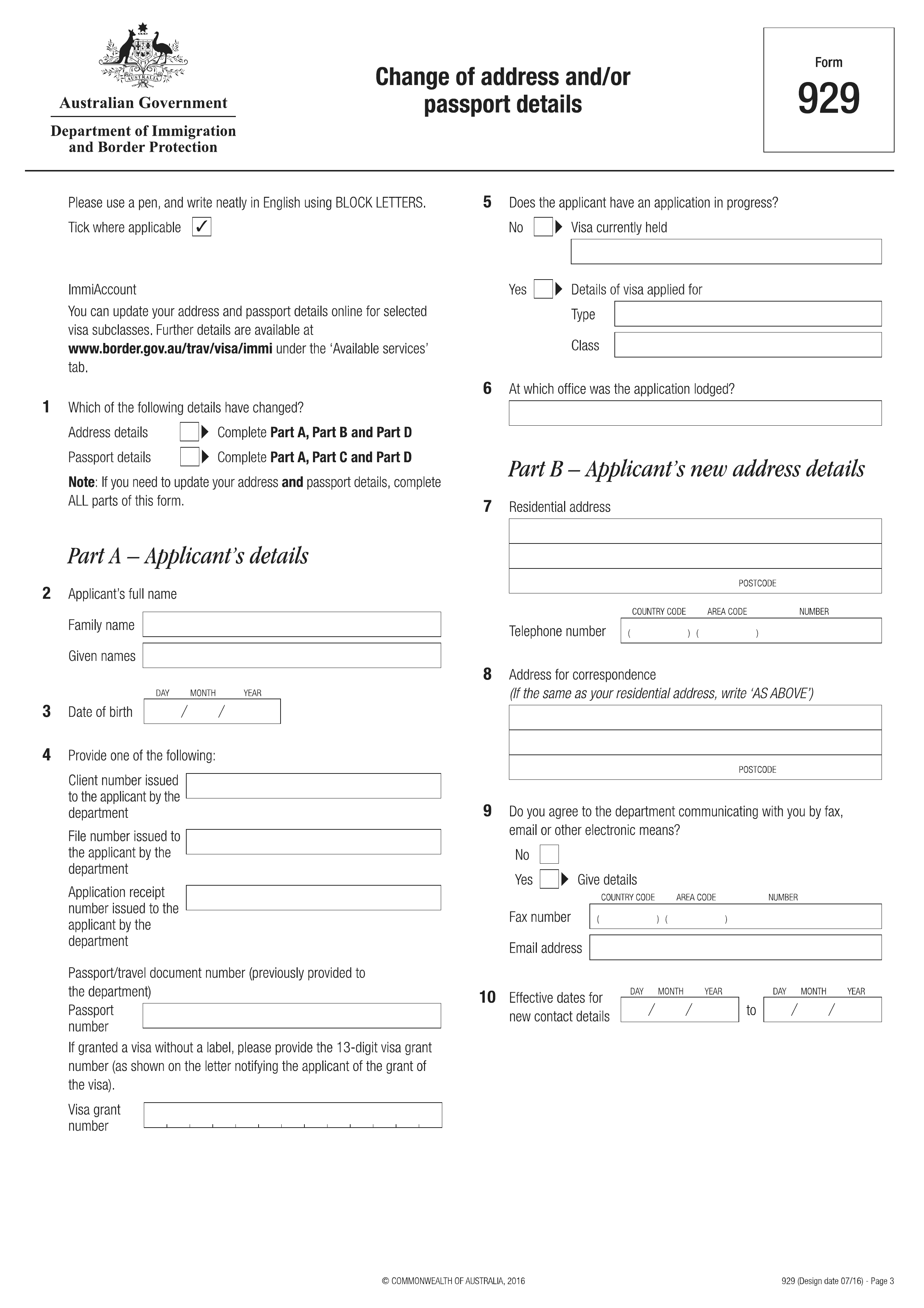 929 form