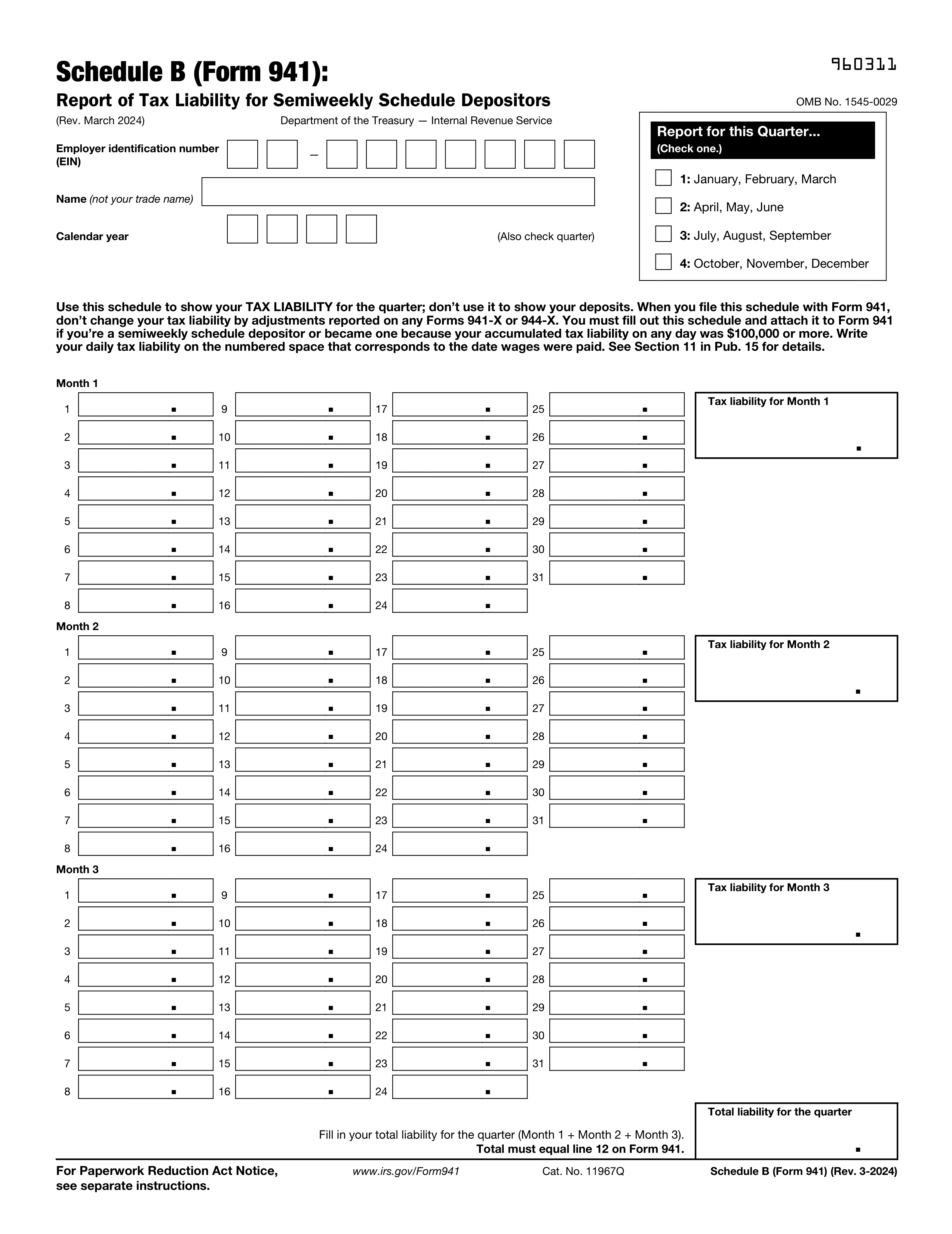 941-schedule-b form