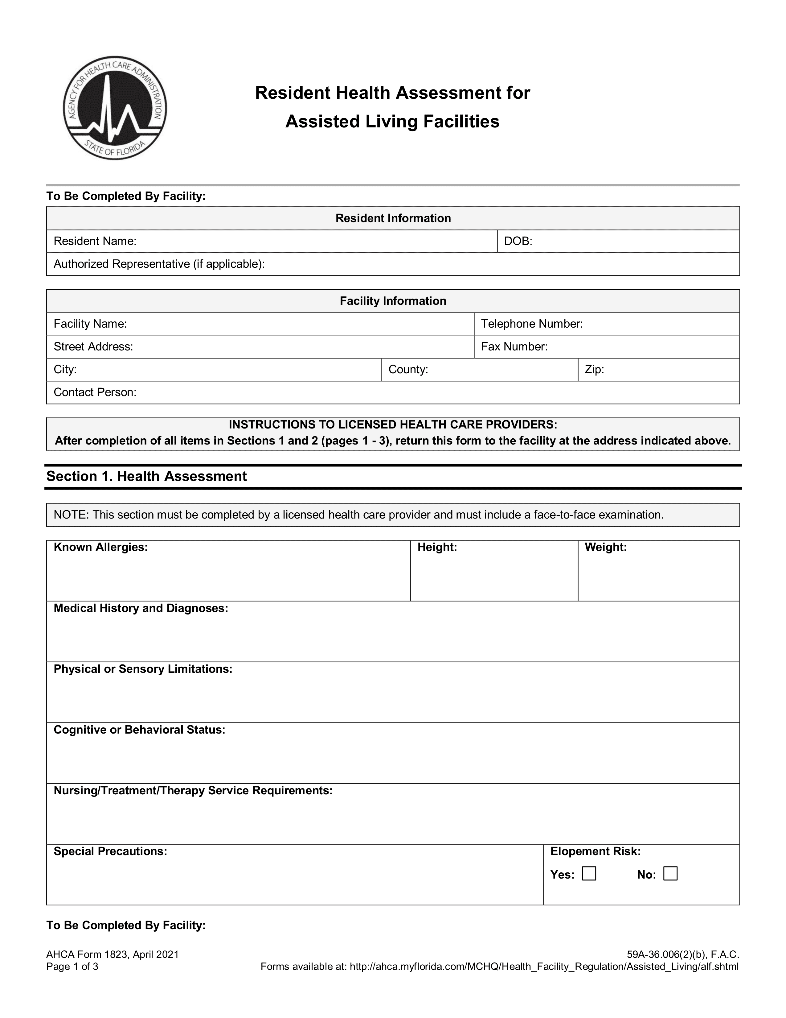 ahca-1823 form