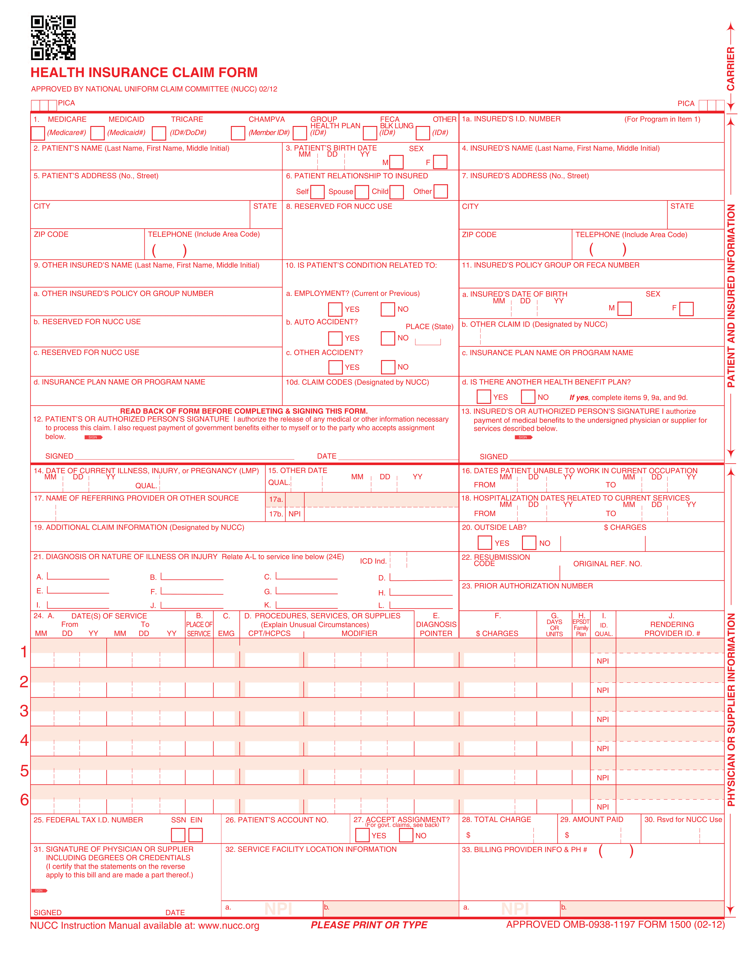 cms-1500 form