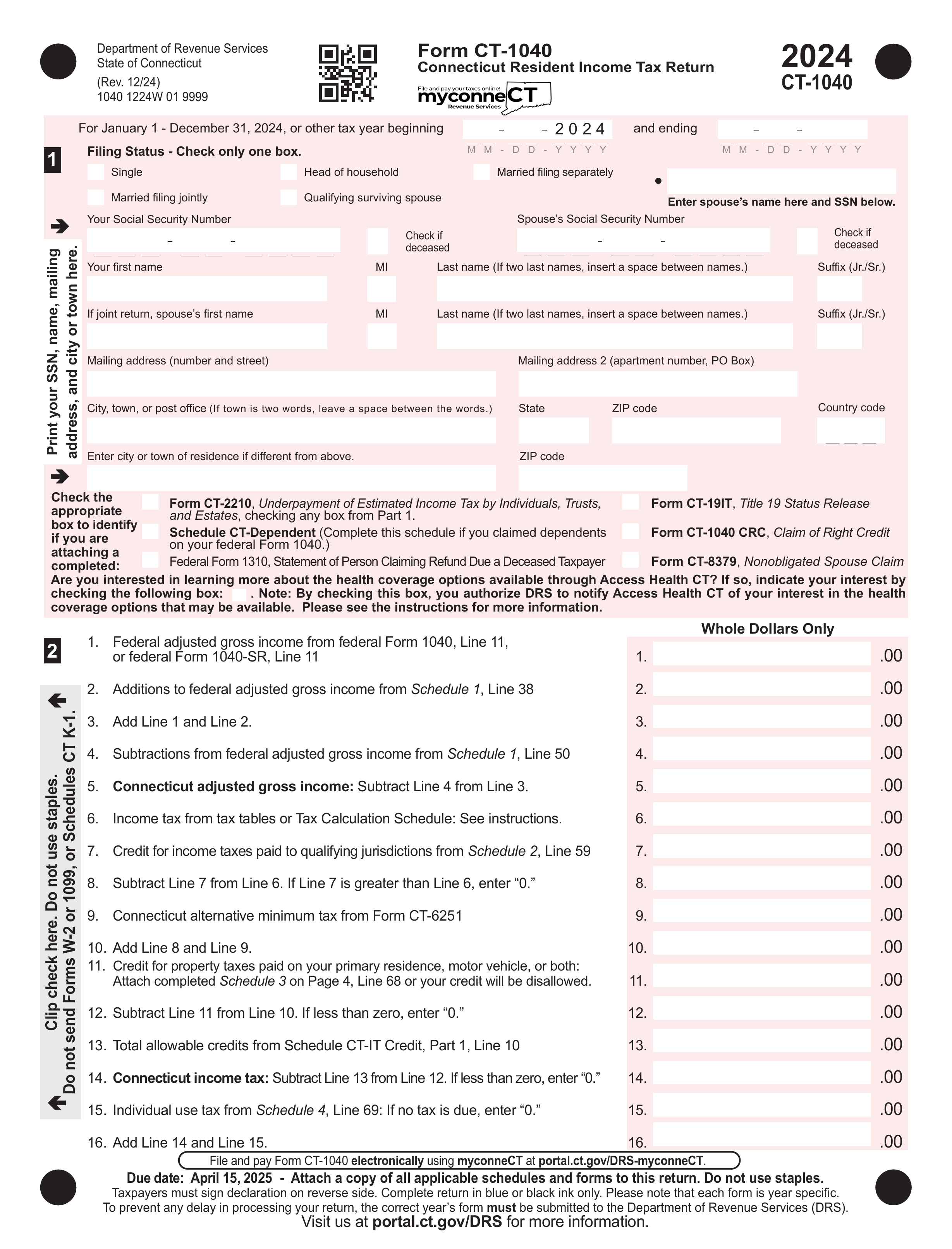 ct-1040 form