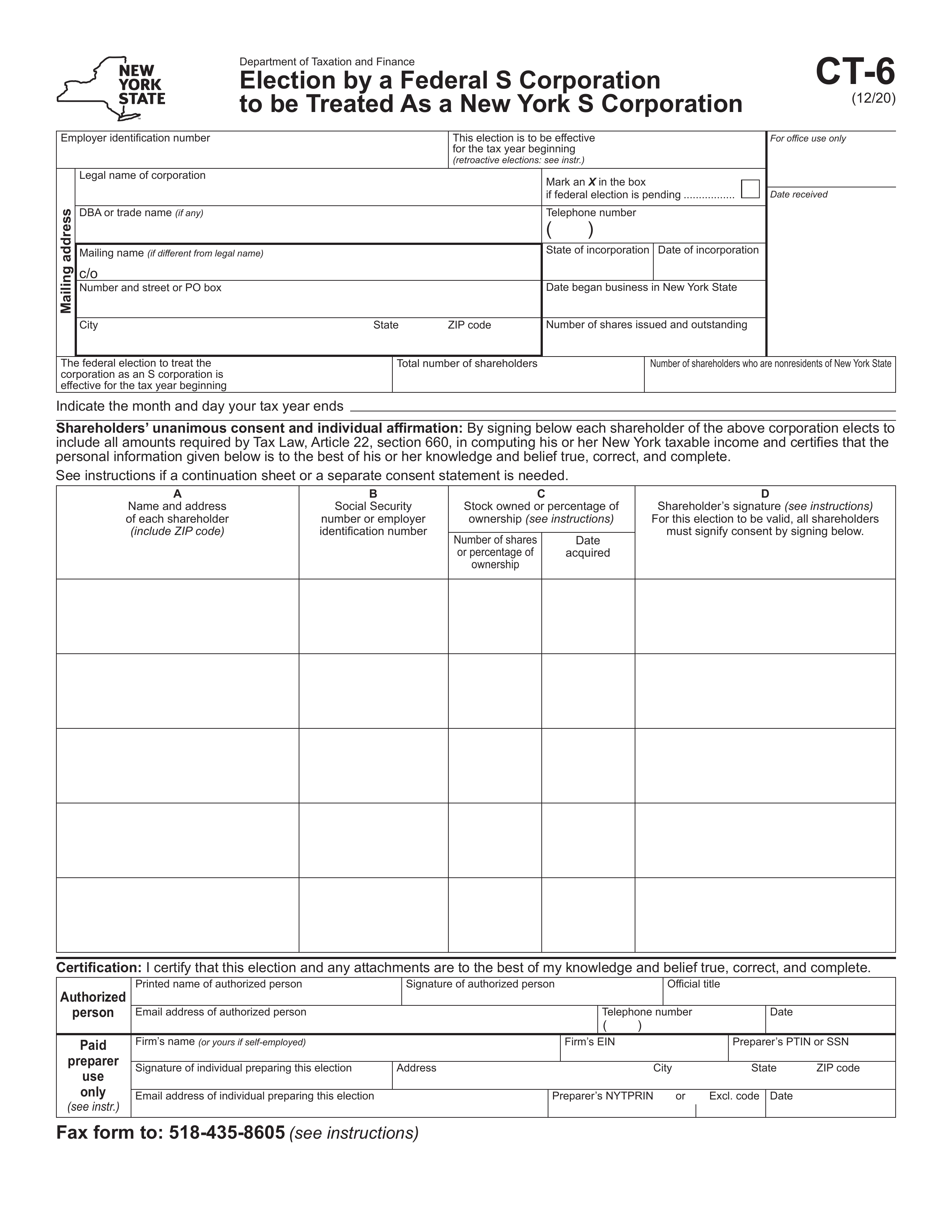 ct-6 form