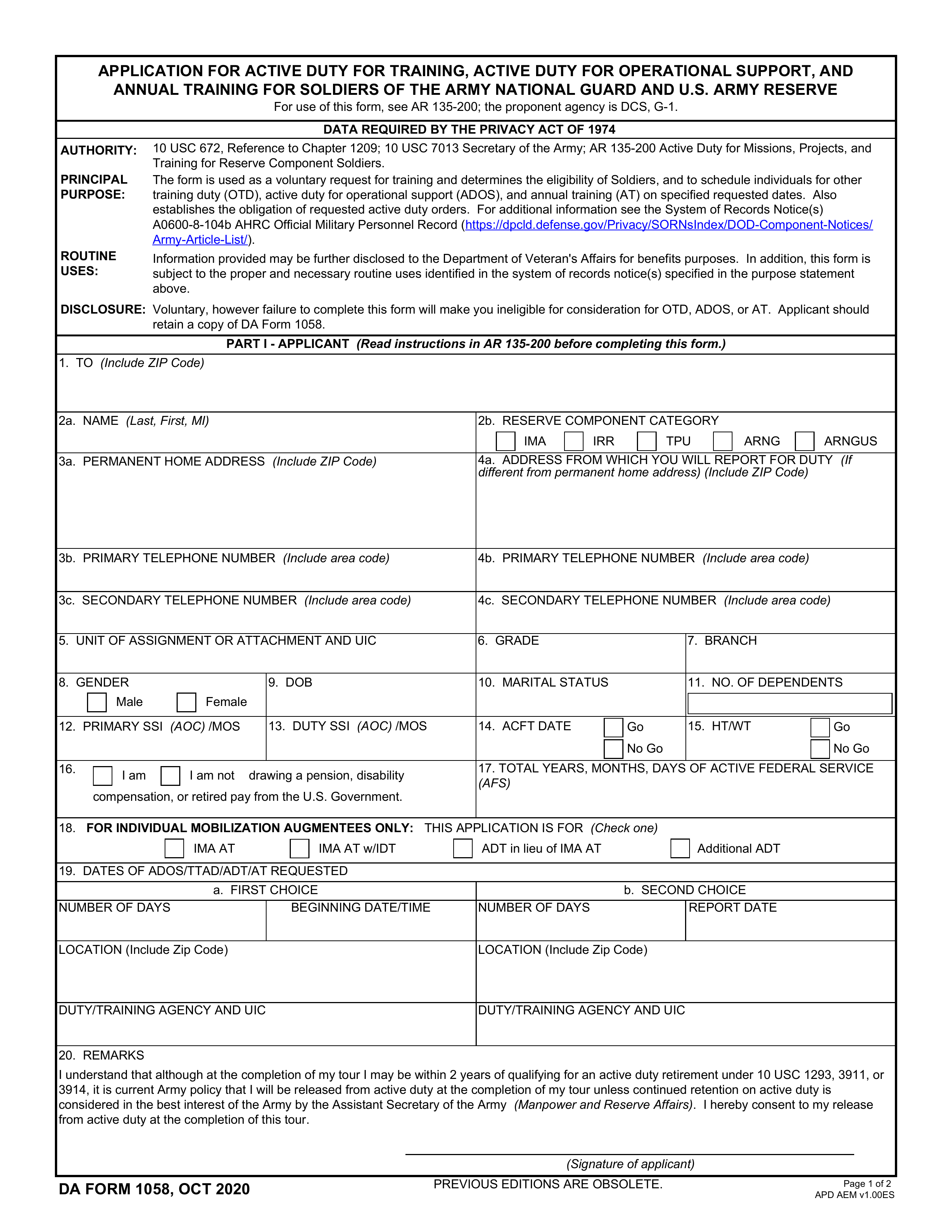 da-1058 form