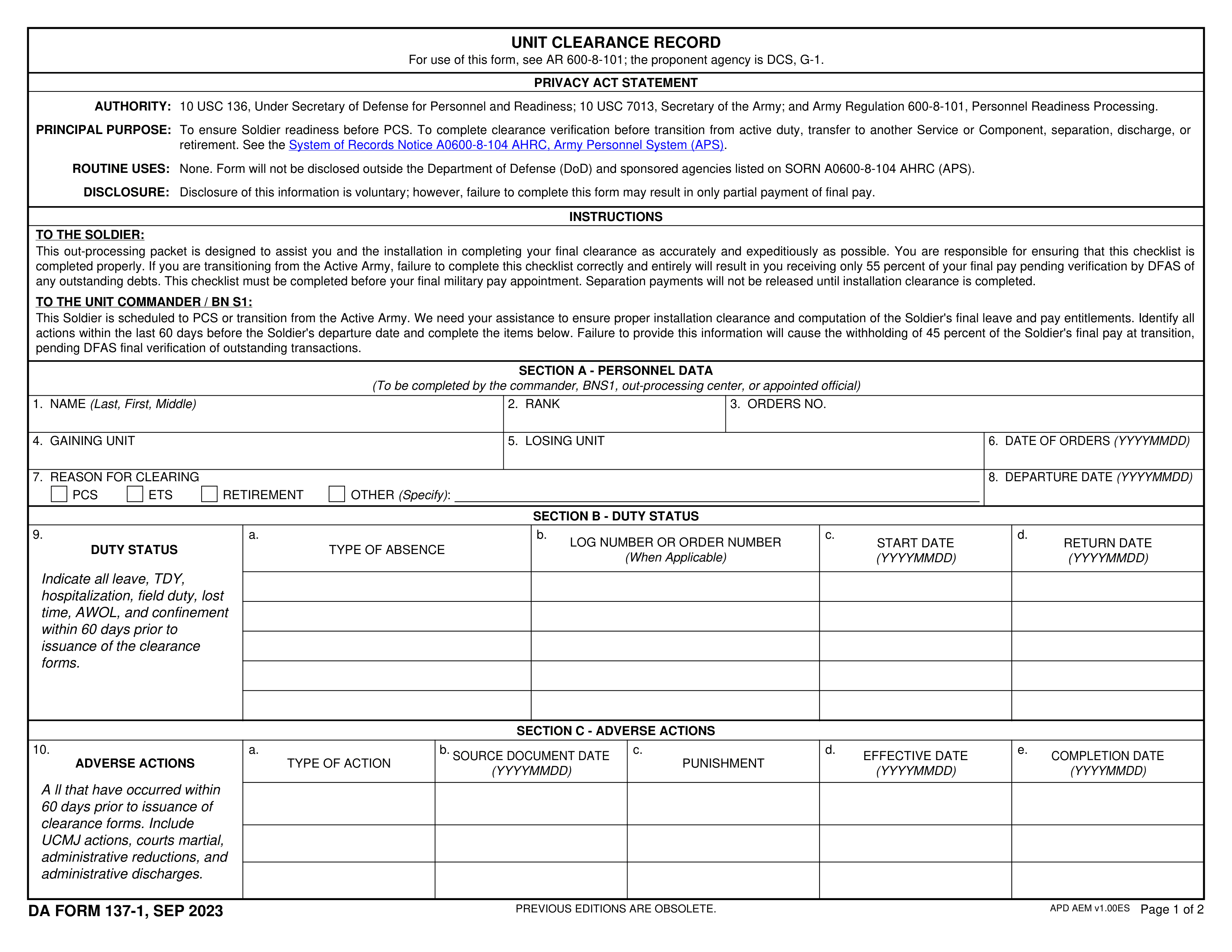 da-137 form