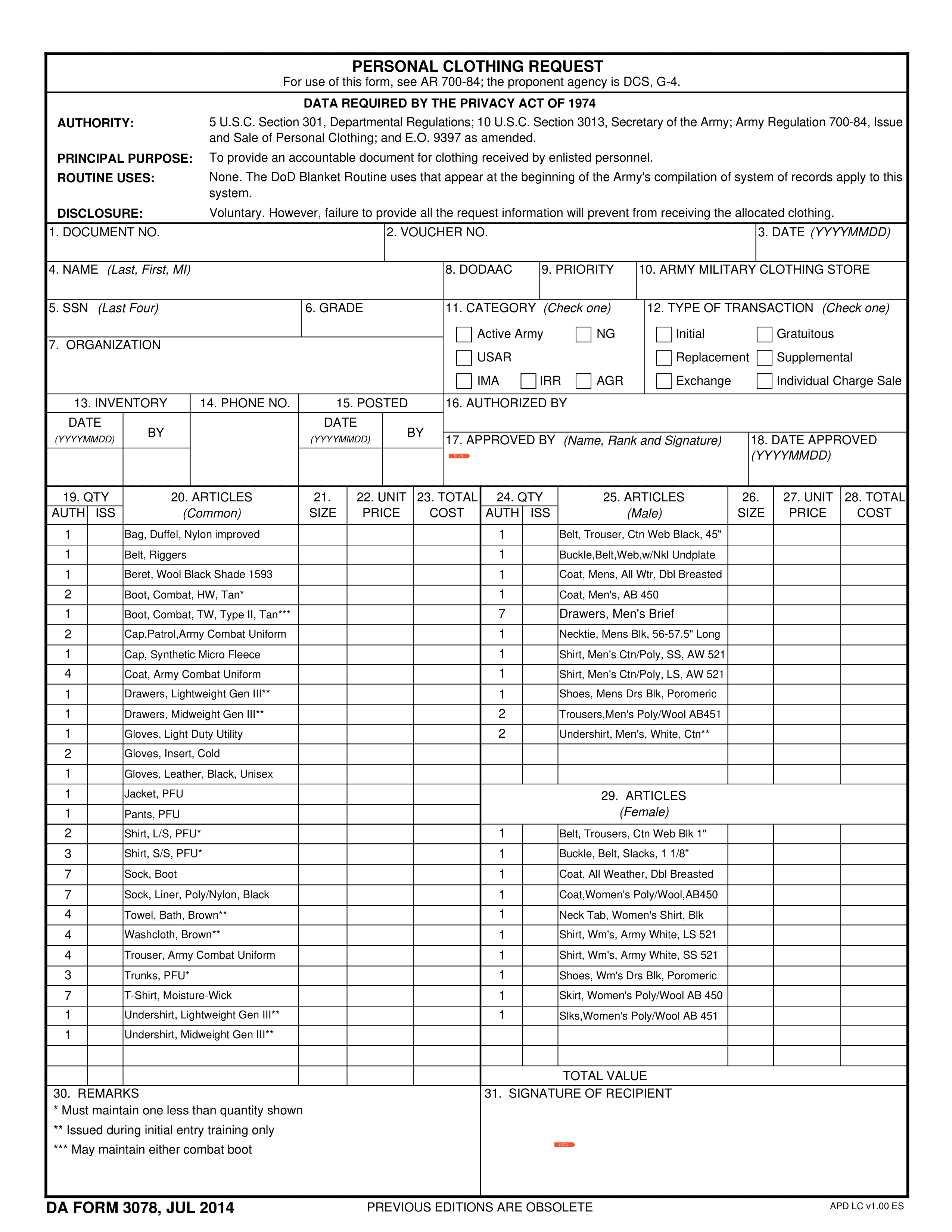 da-3078 form