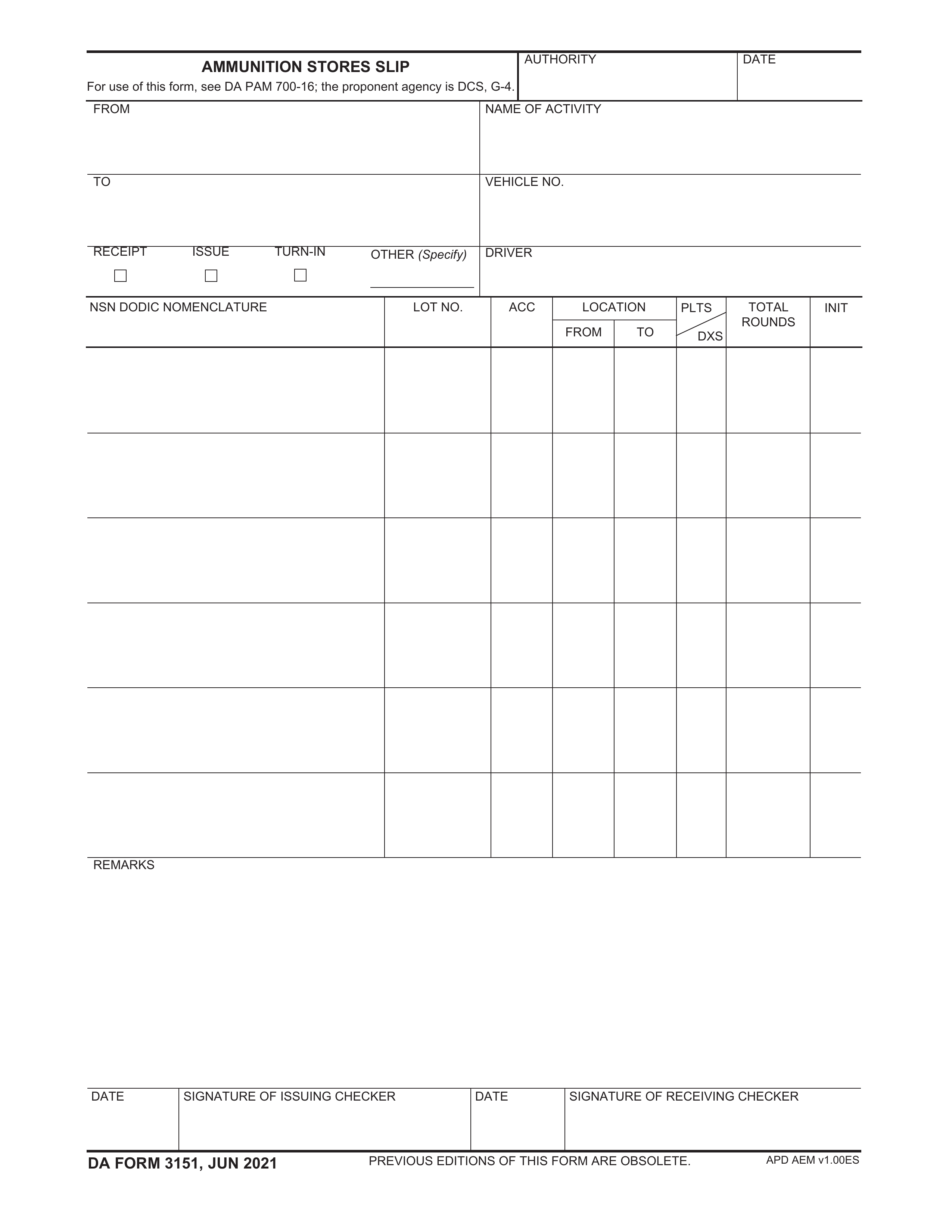 da-3151 form