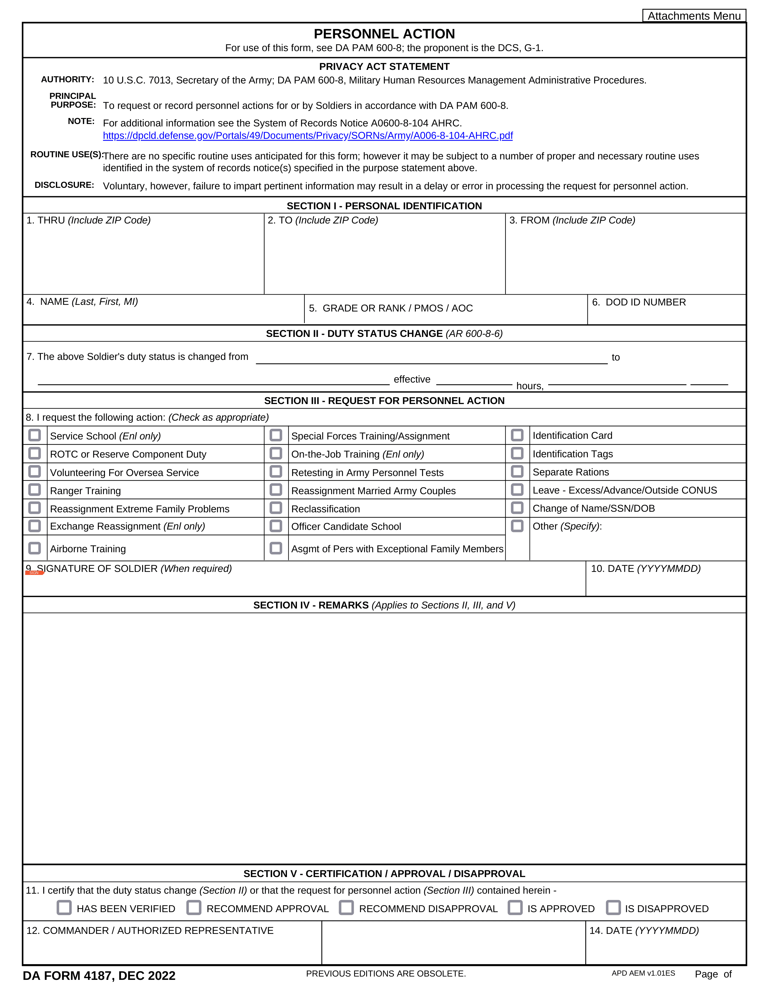 da-4187 form