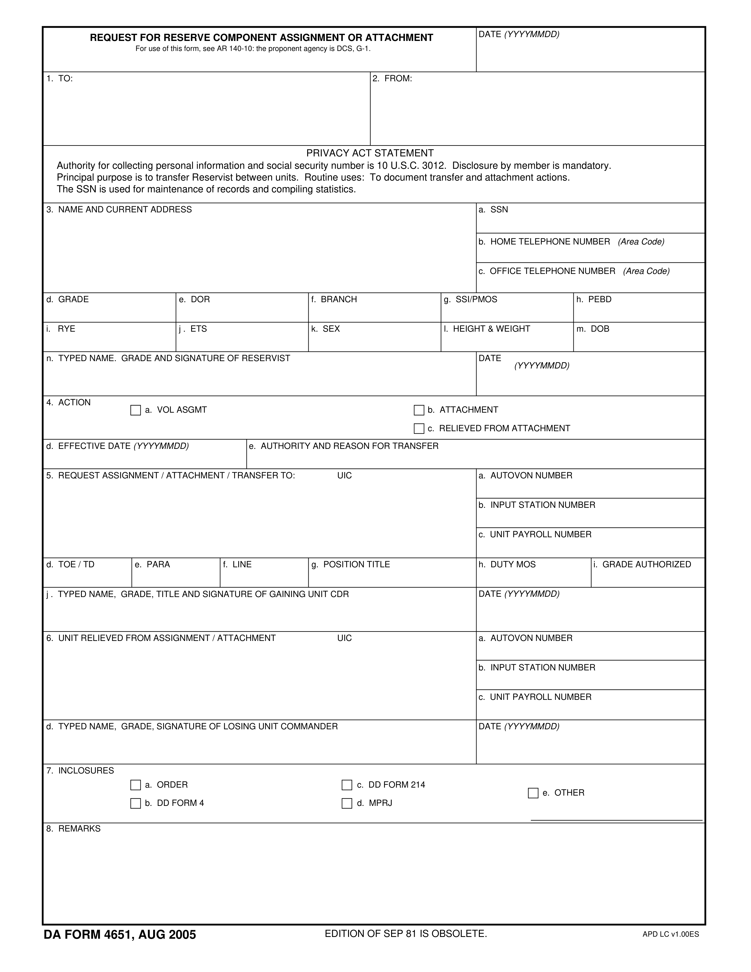 da-4651 form