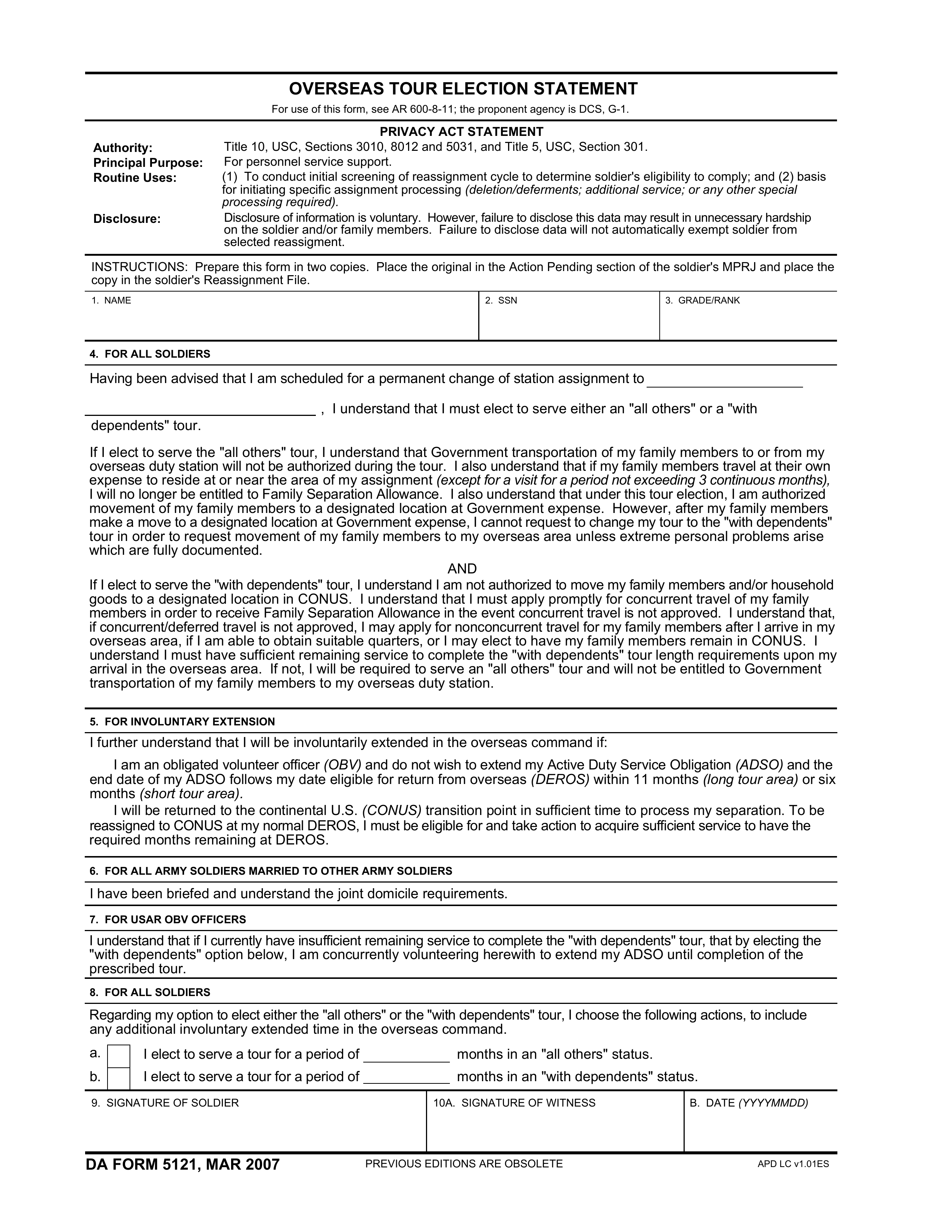 da-5121 form