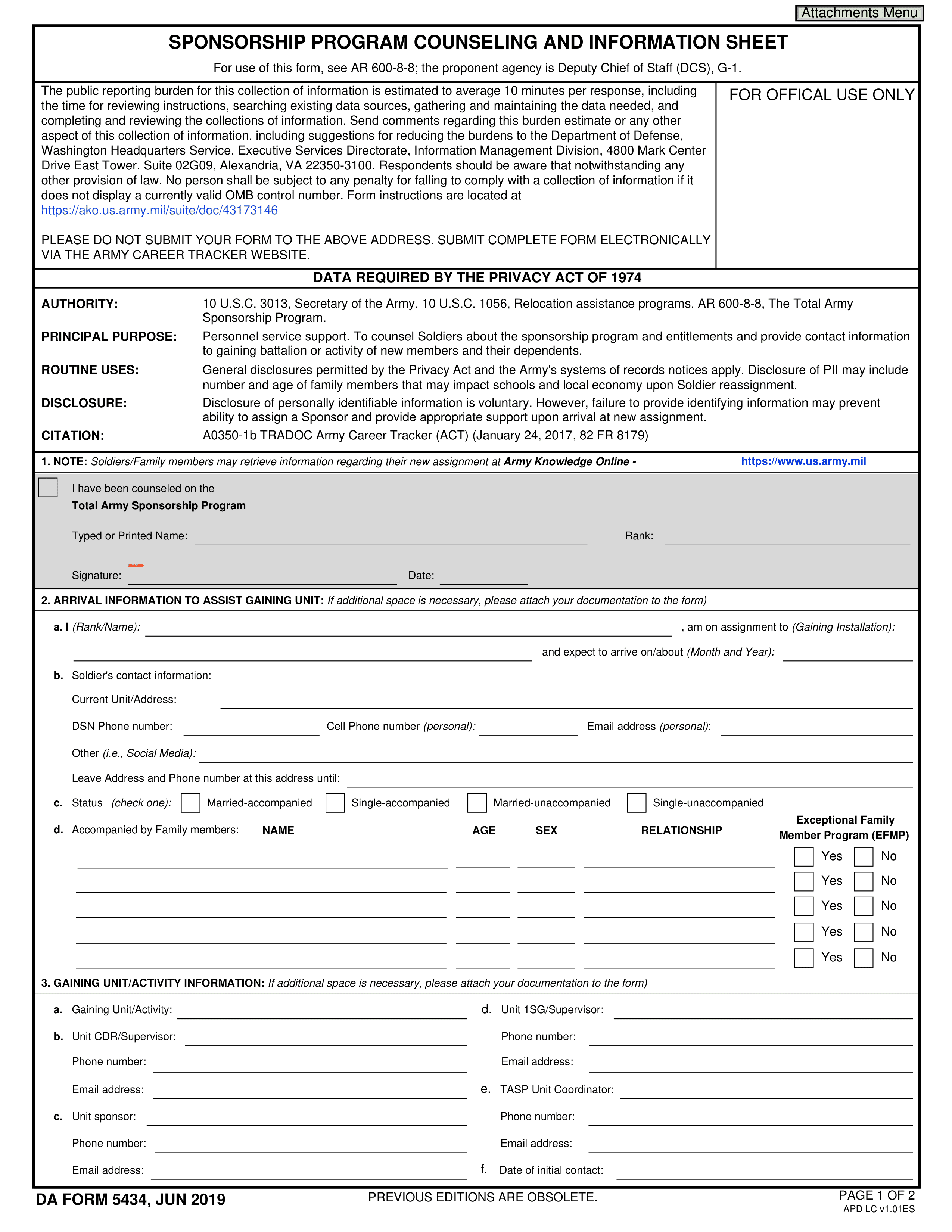 da-5434 form