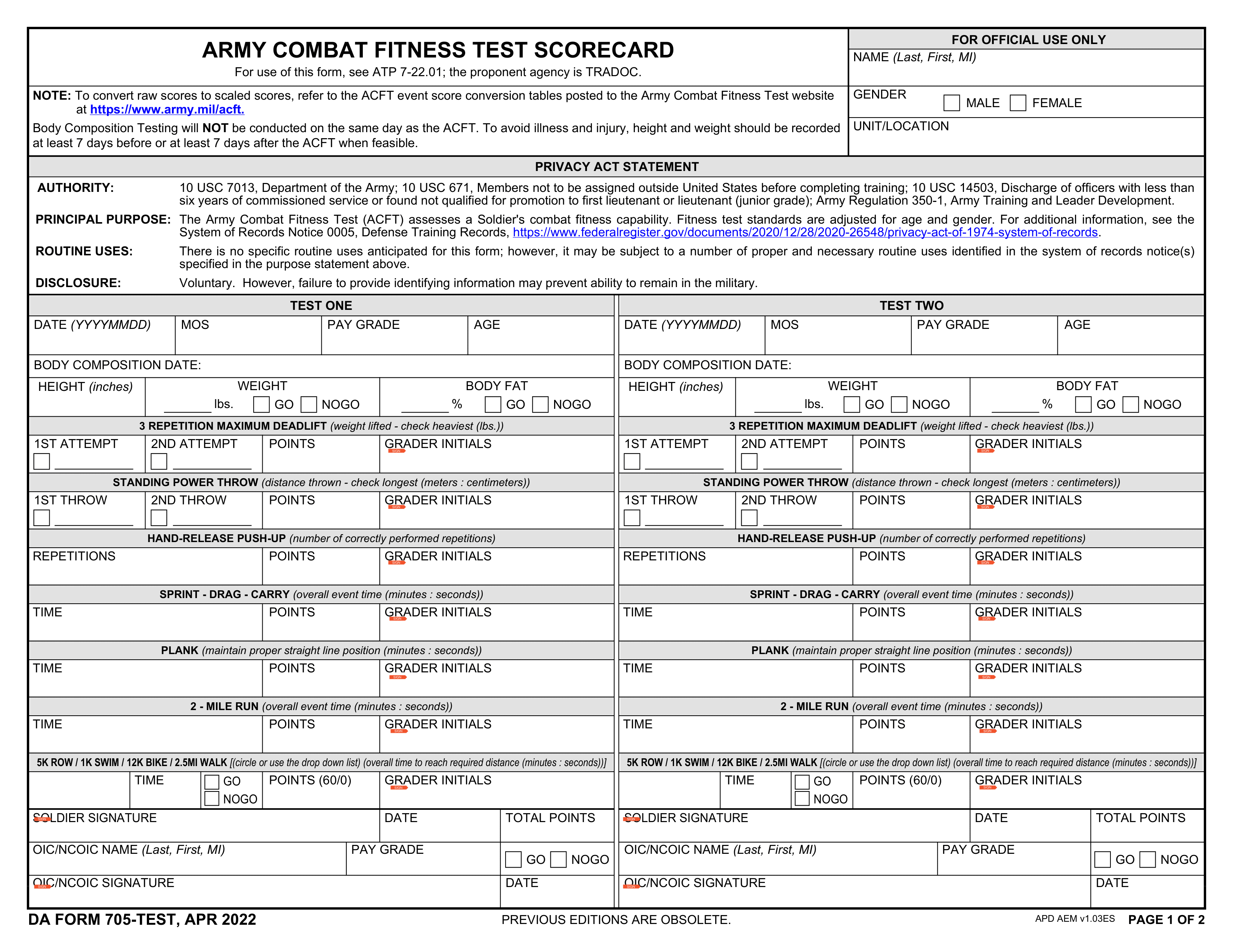 da-705 form