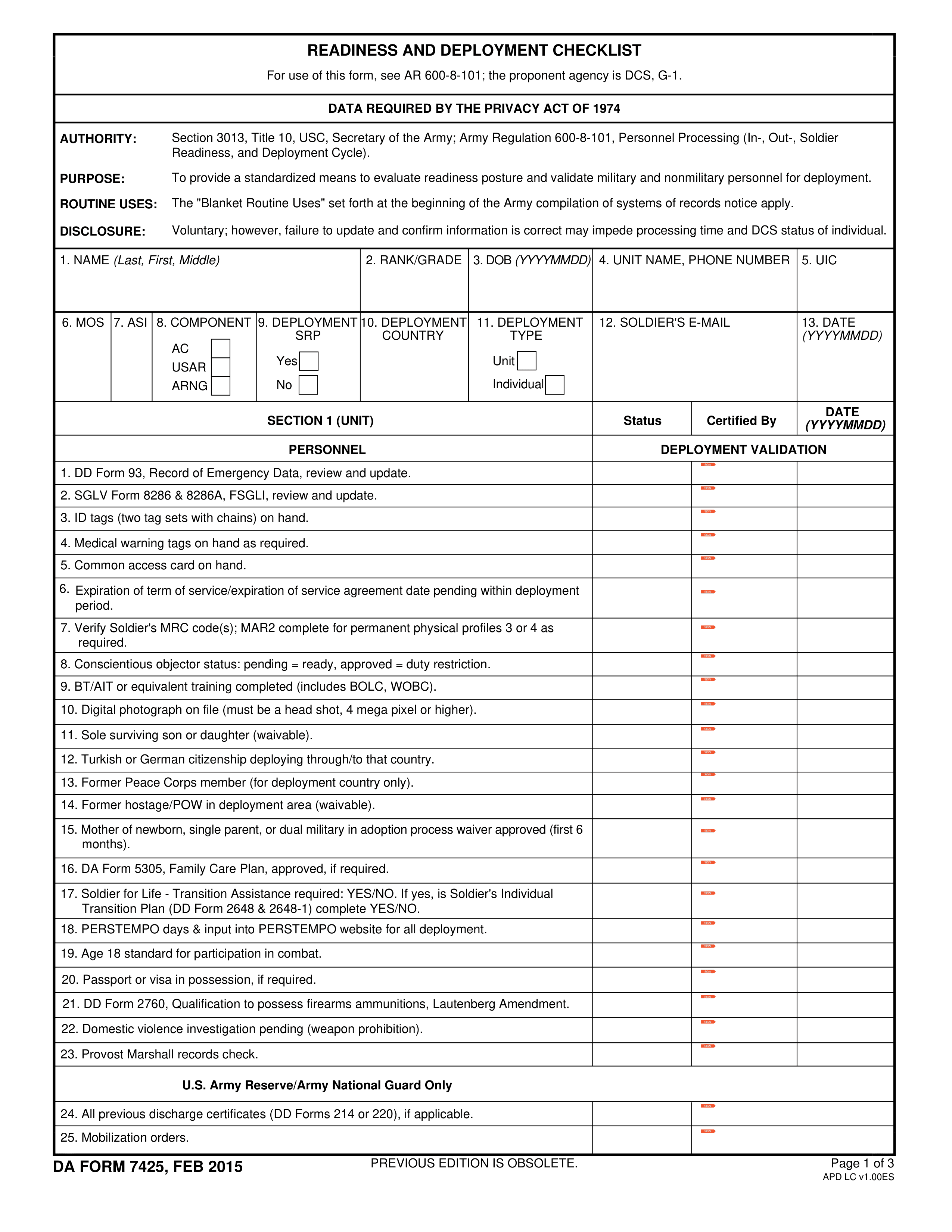 da-7425 form