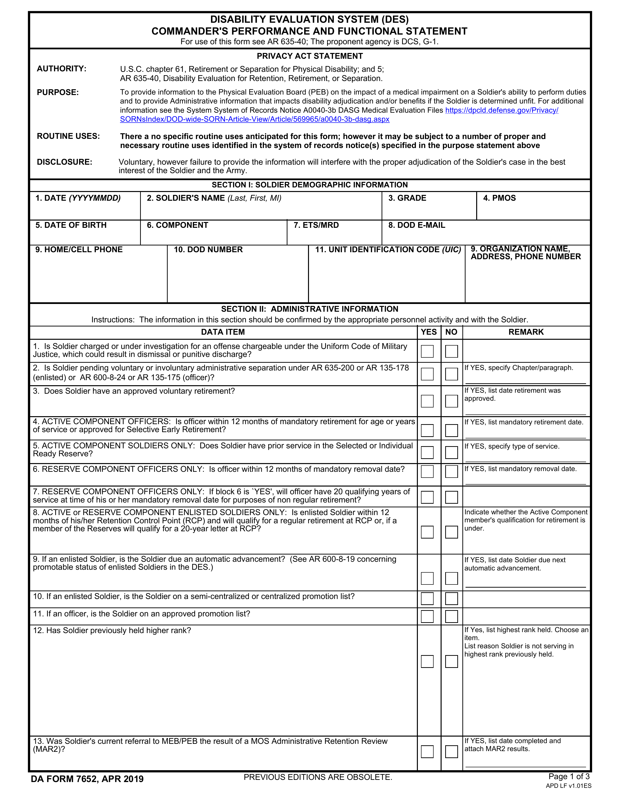 da-7652 form