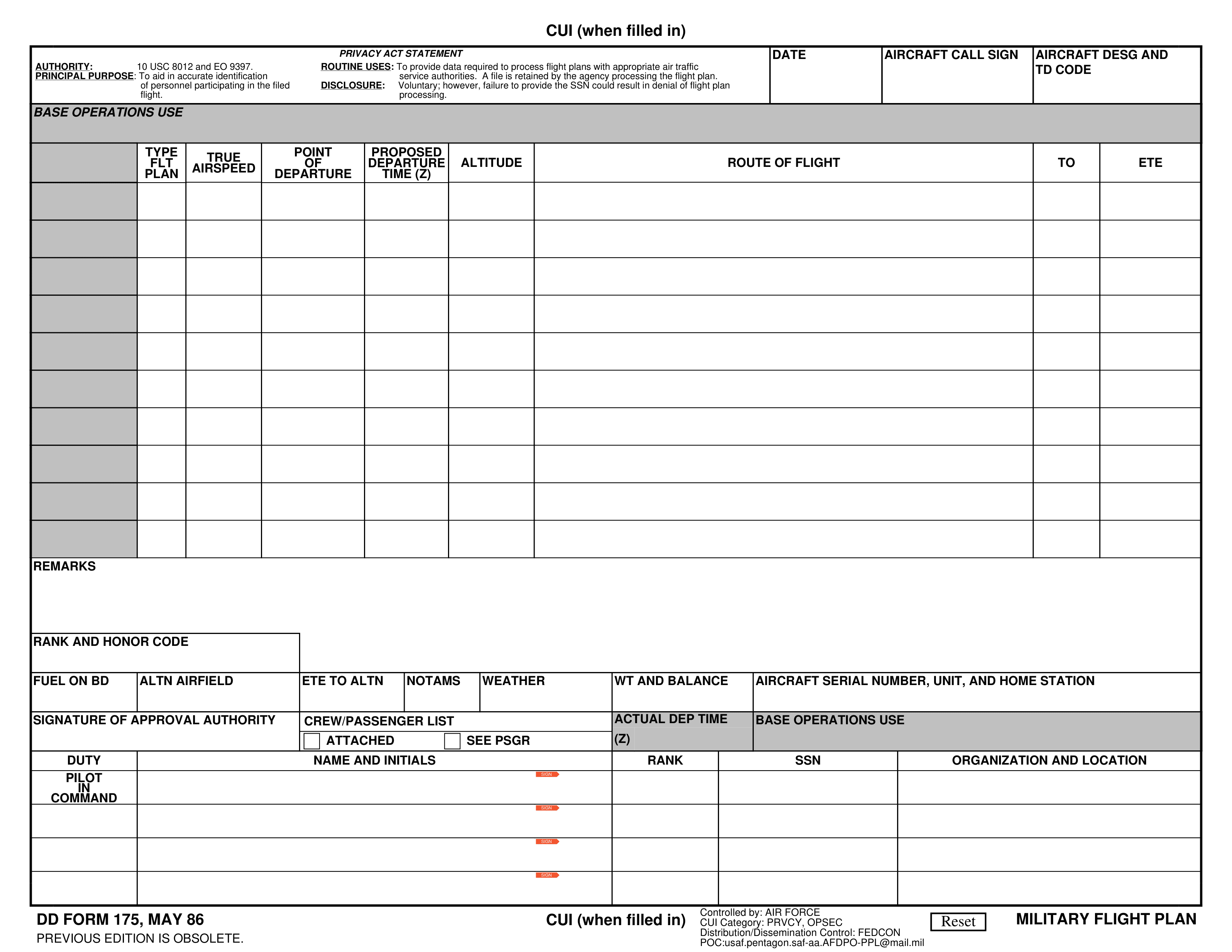 dd-175 form