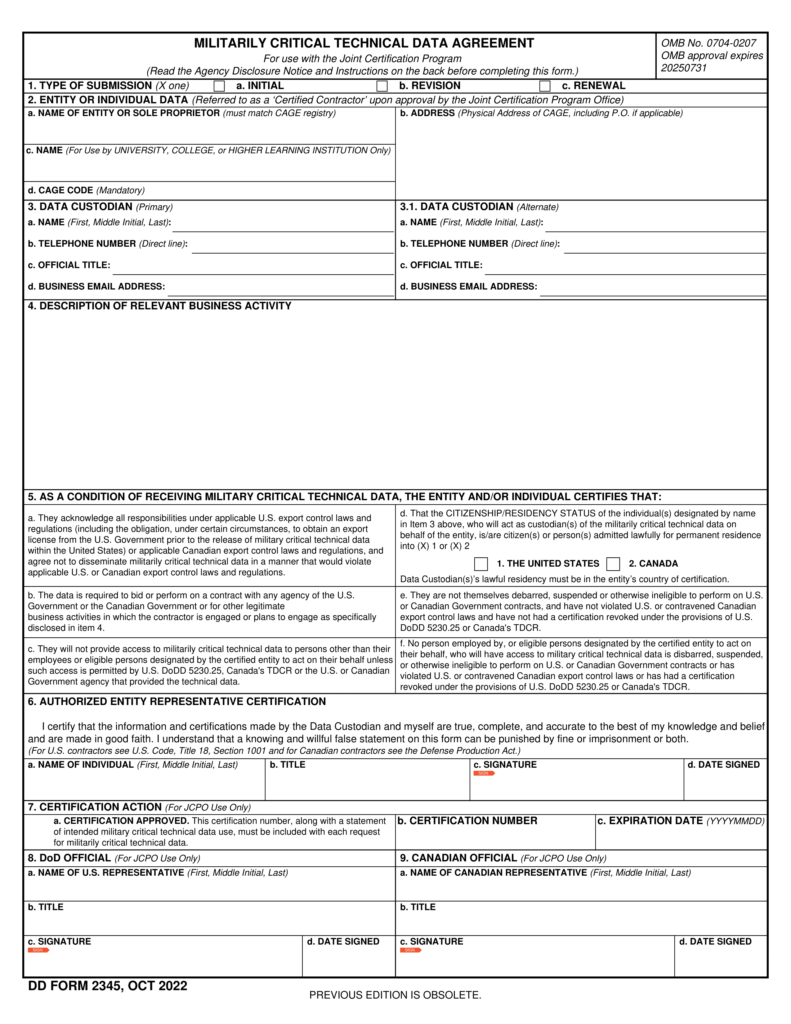 dd-2345 form