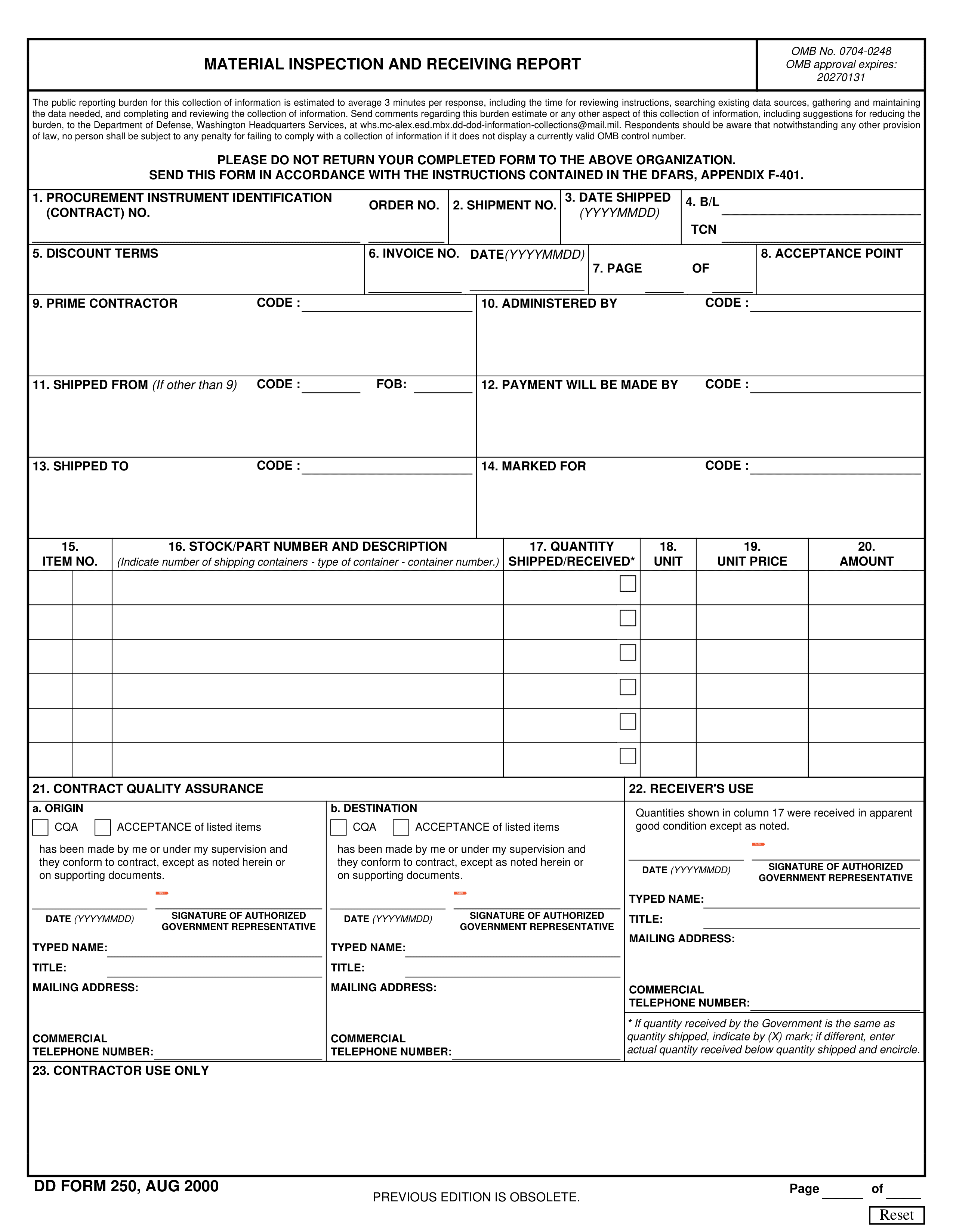 dd-250 form