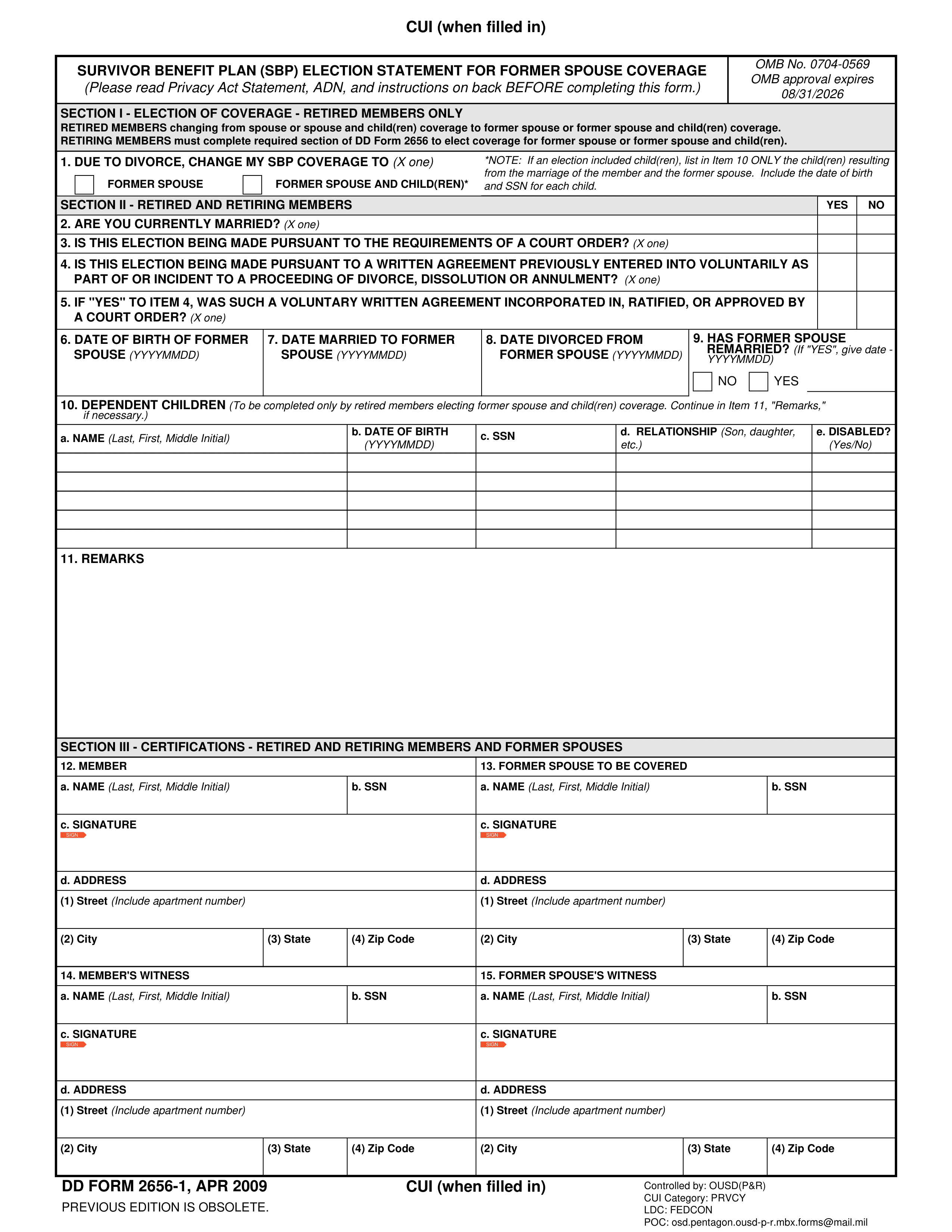 dd-2656-1 form