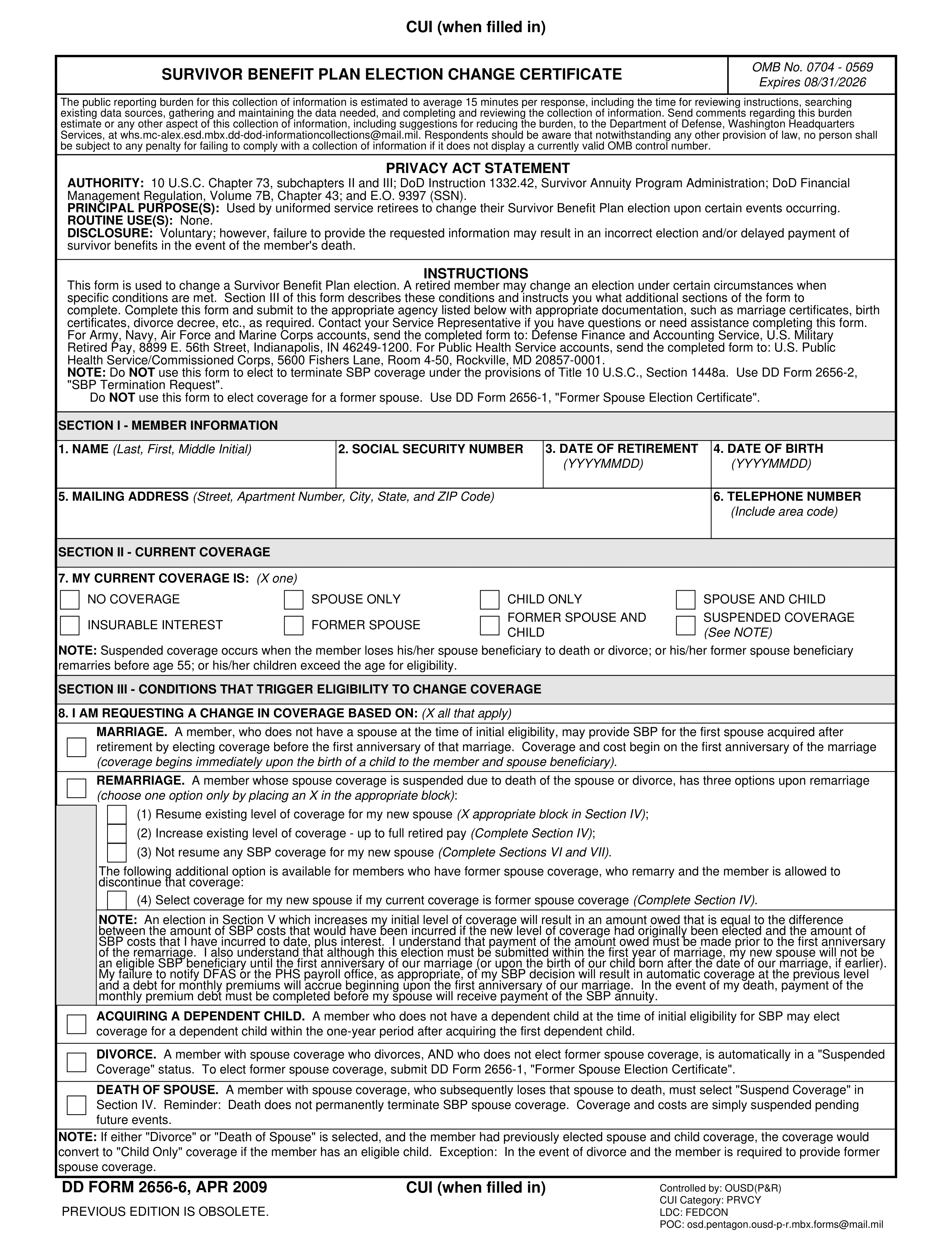 dd-2656-6 form