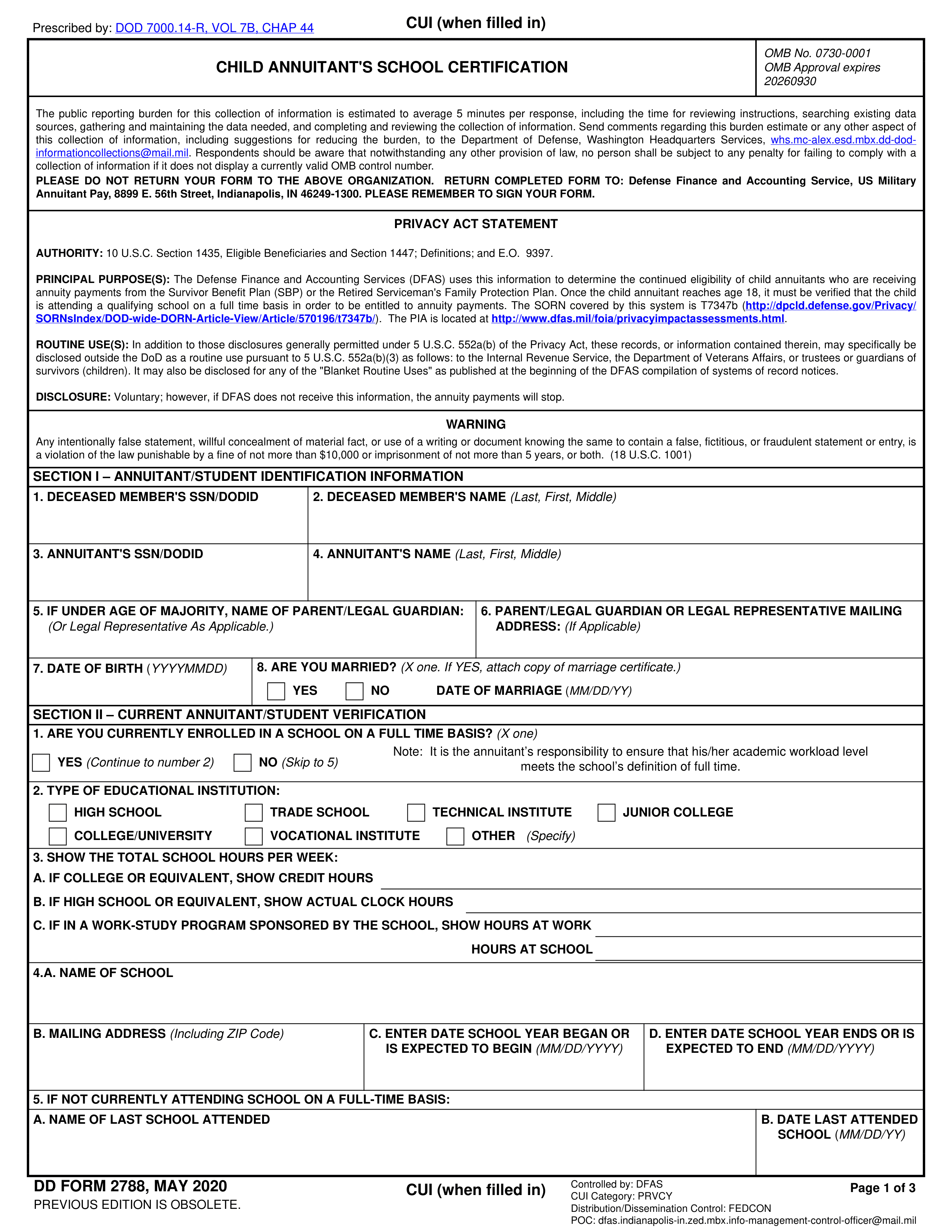 dd-2788 form