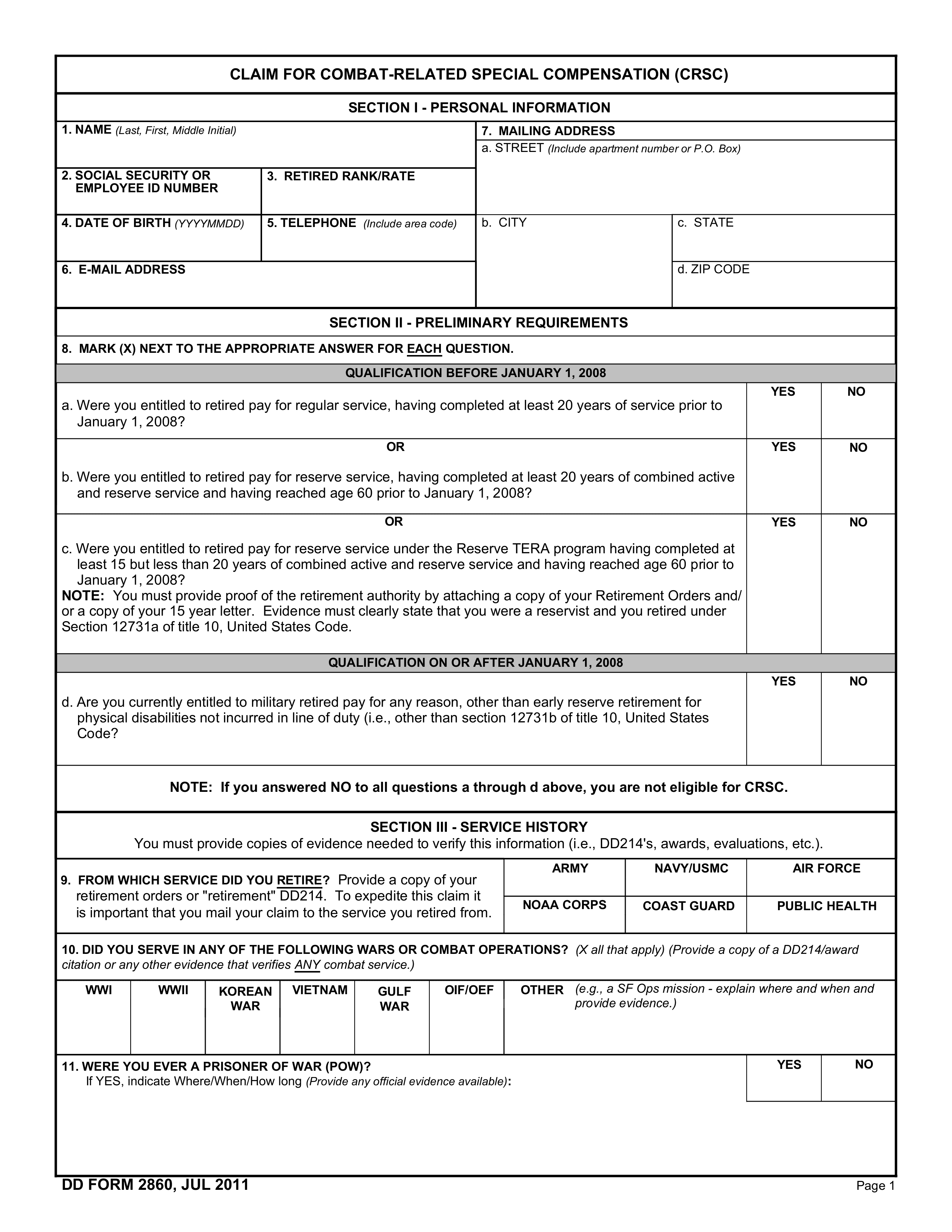 dd-2860 form