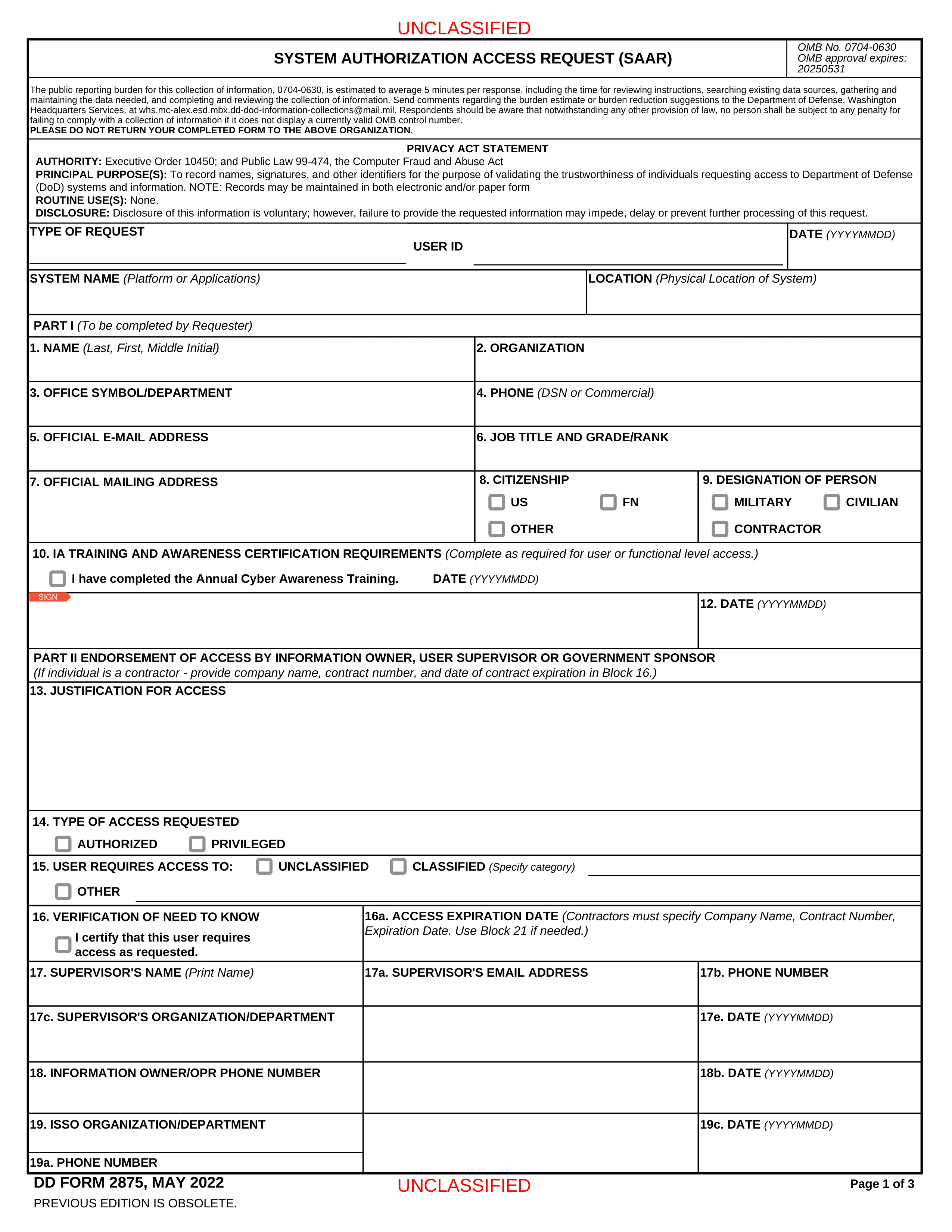 dd-2875 form