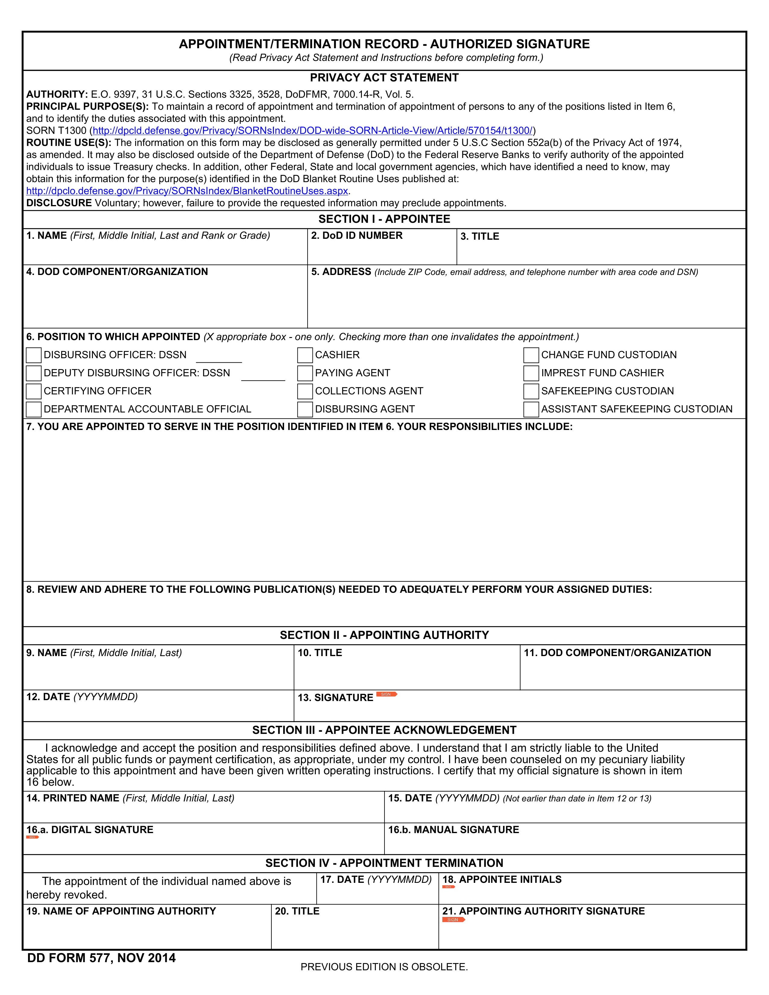 dd-577 form