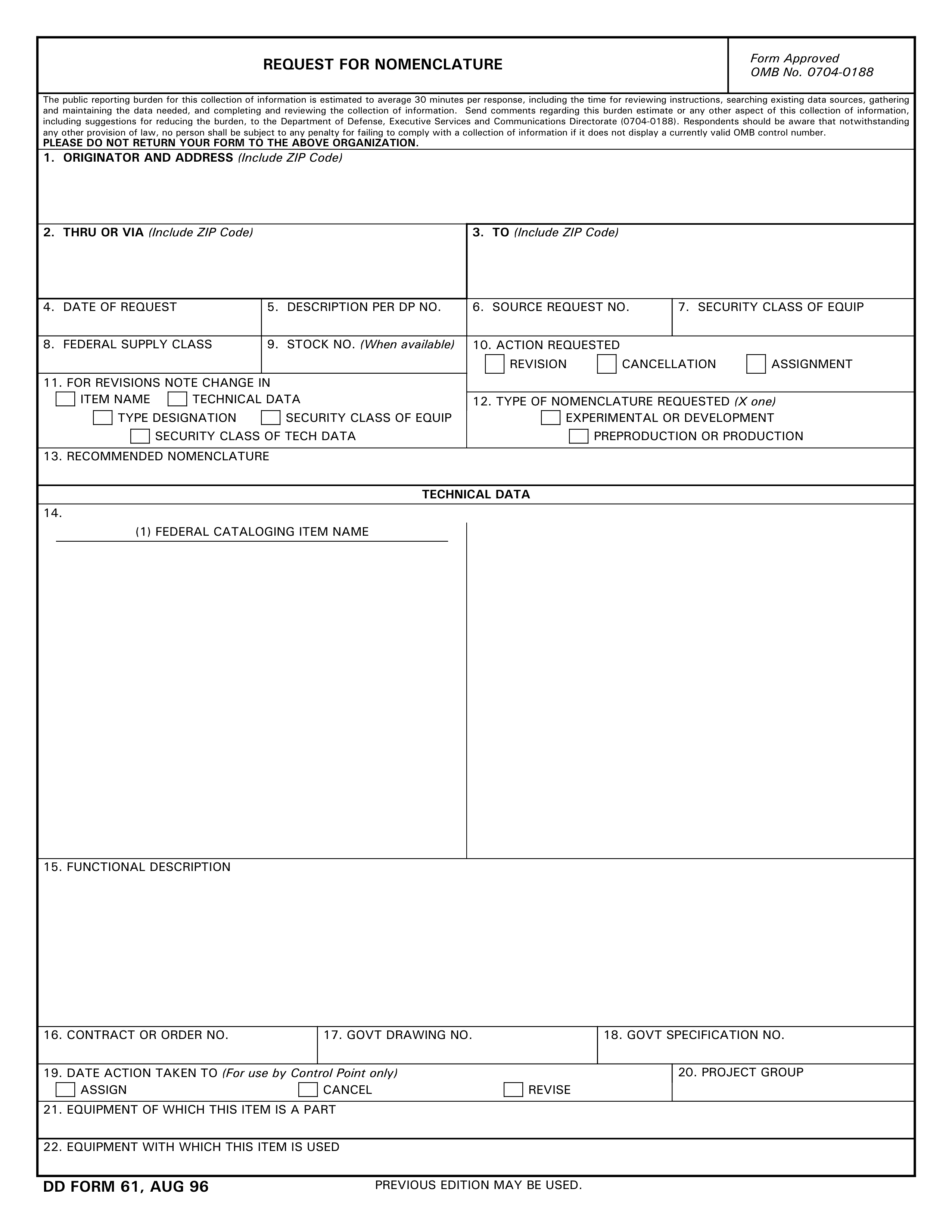 dd-61 form