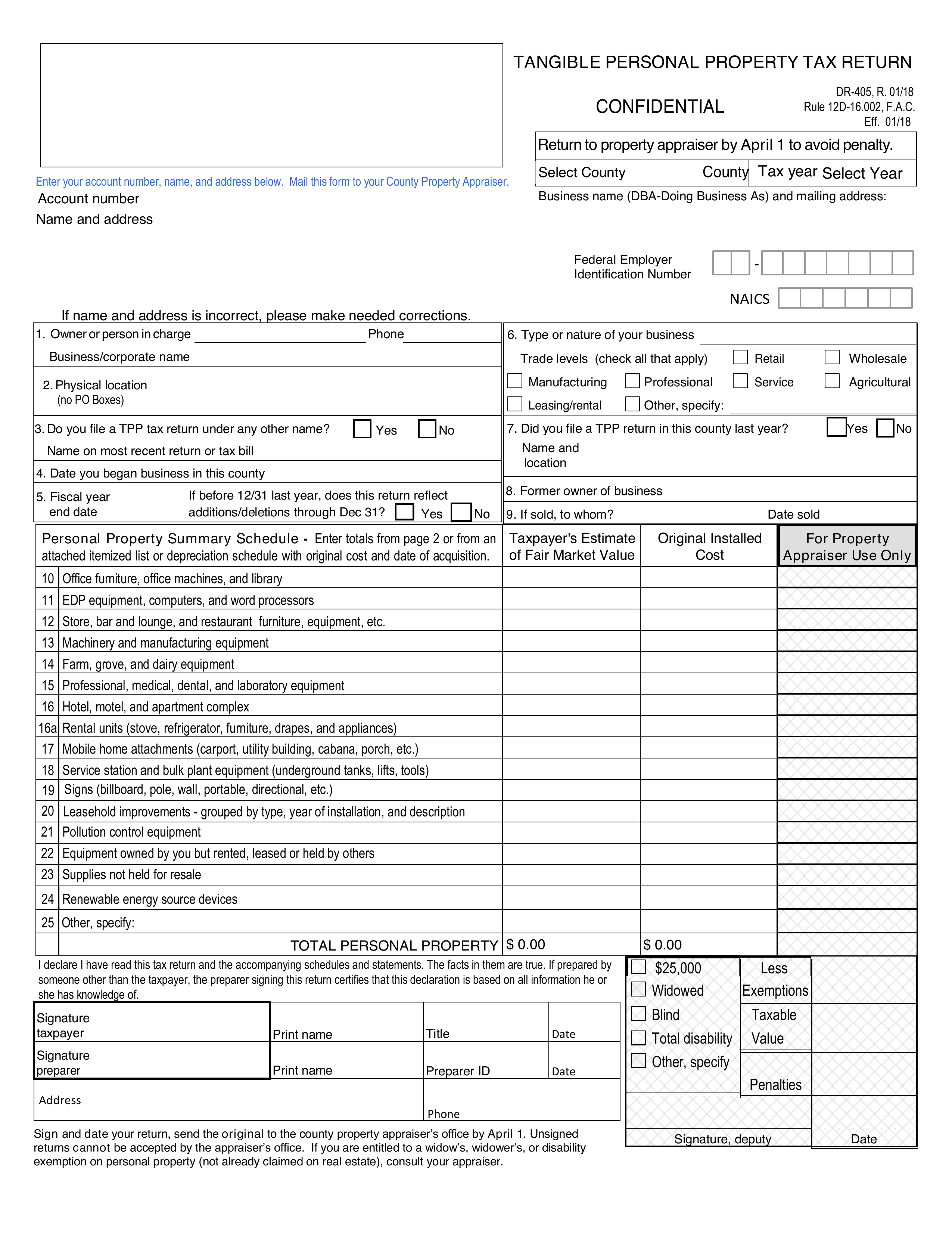 dr-405 form