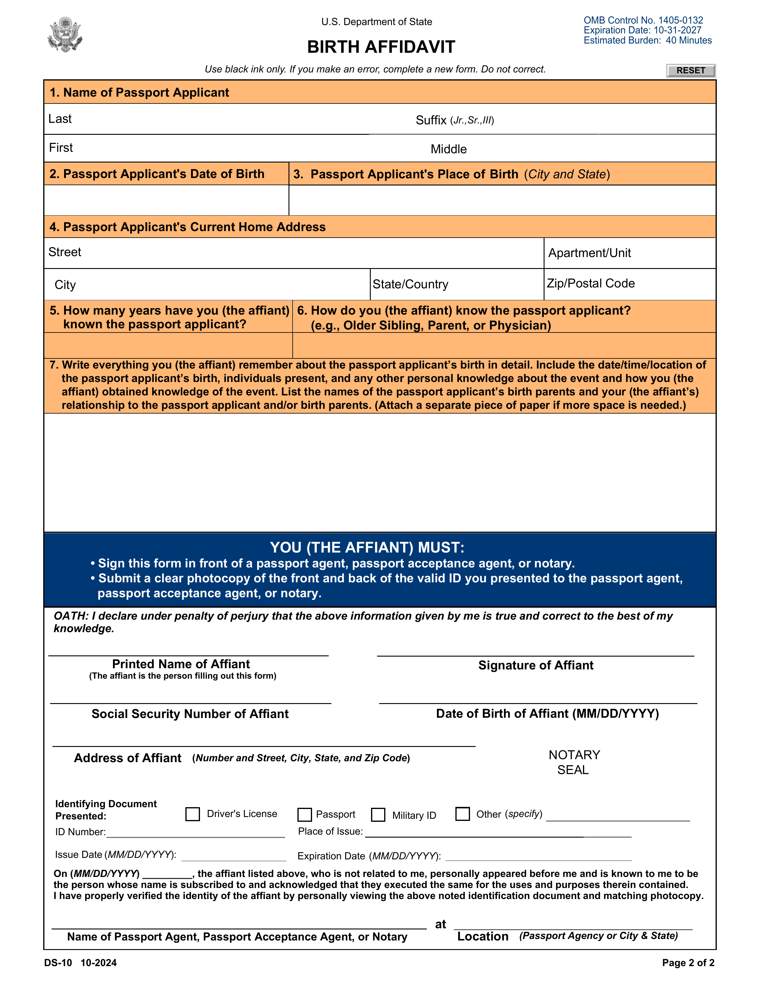 ds-10 form