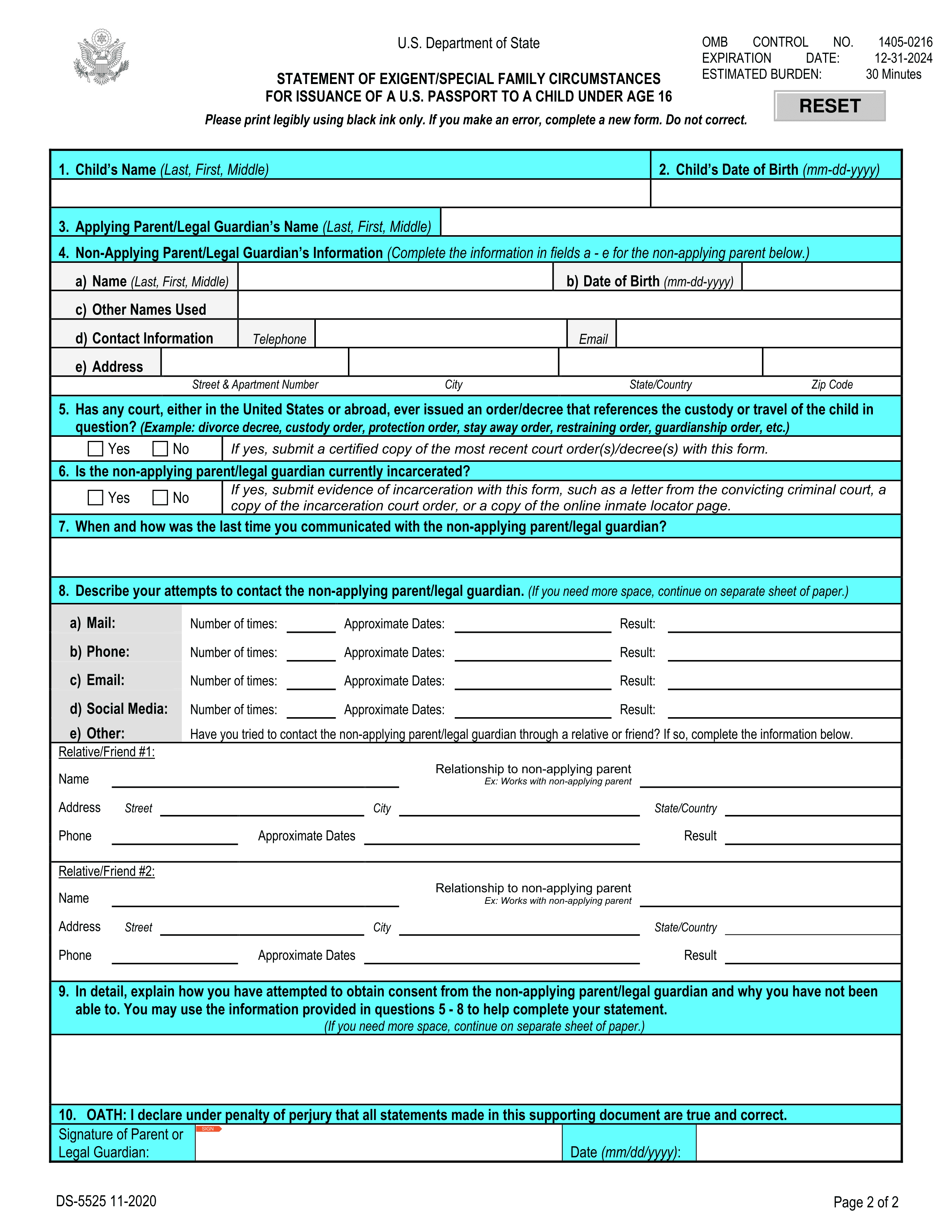 ds-5525 form