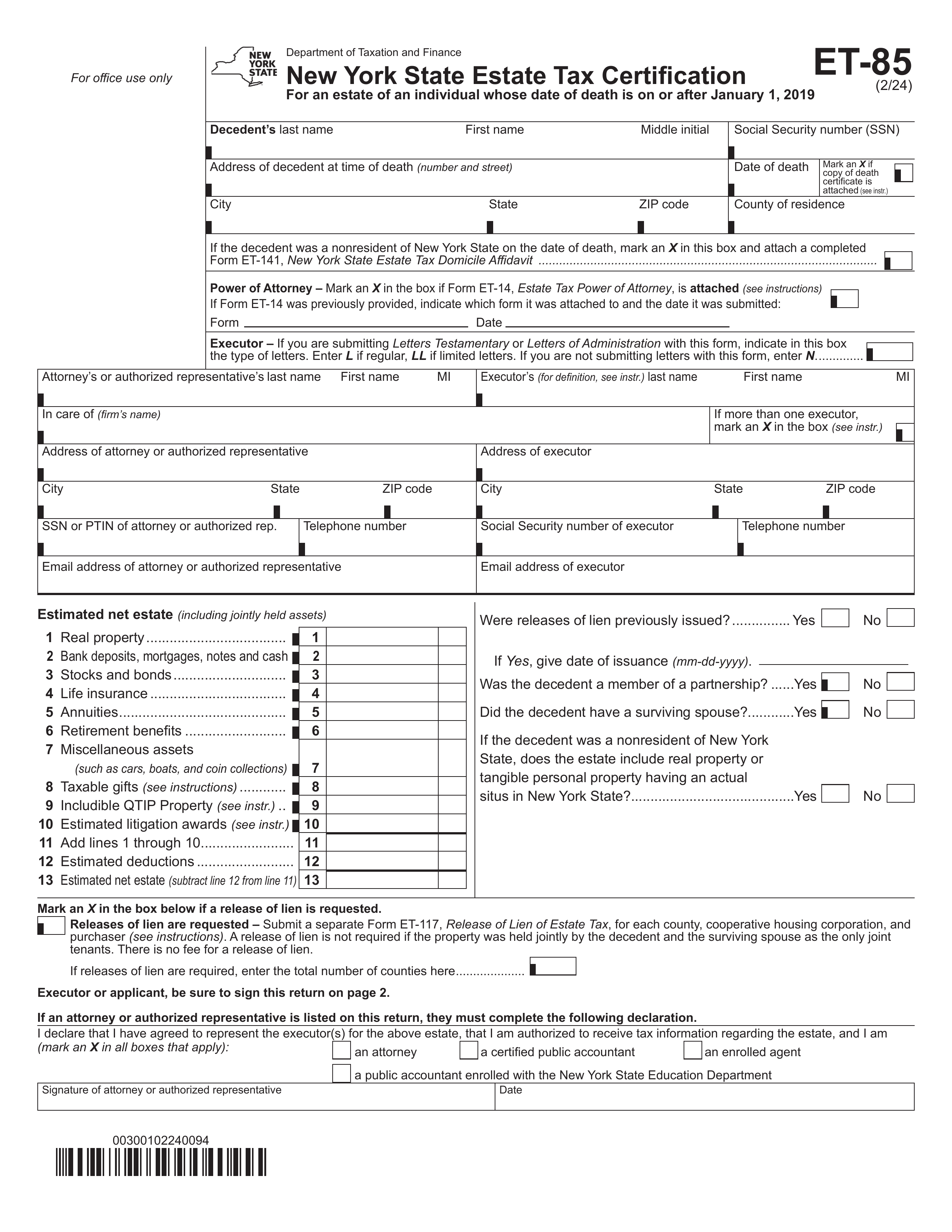 et-85 form