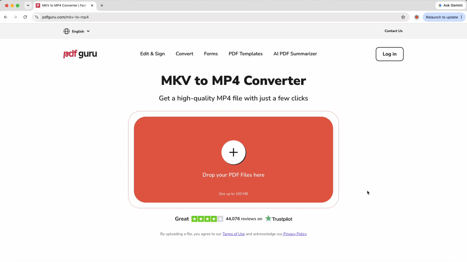 How to convert MKV to MP4 using PDF Guru