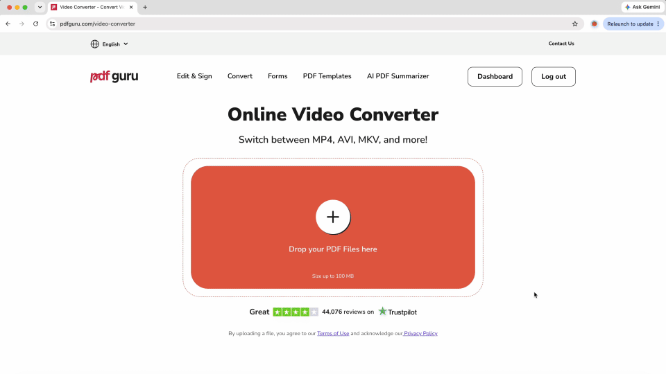 How to convert video to MP4 using PDF Guru